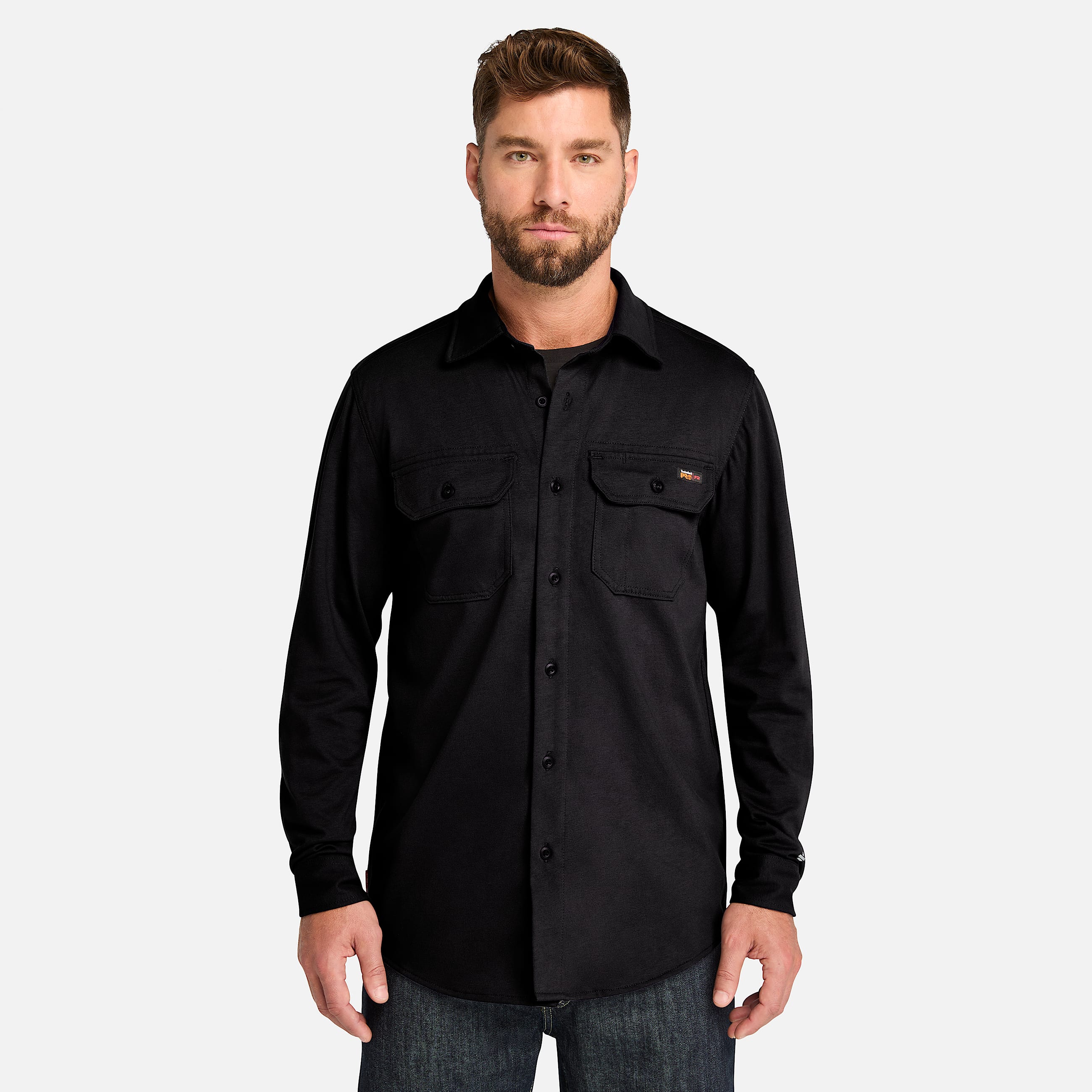 Camisa ignfuga de algodn Timberland PRO para hombre TBL Negro HERO