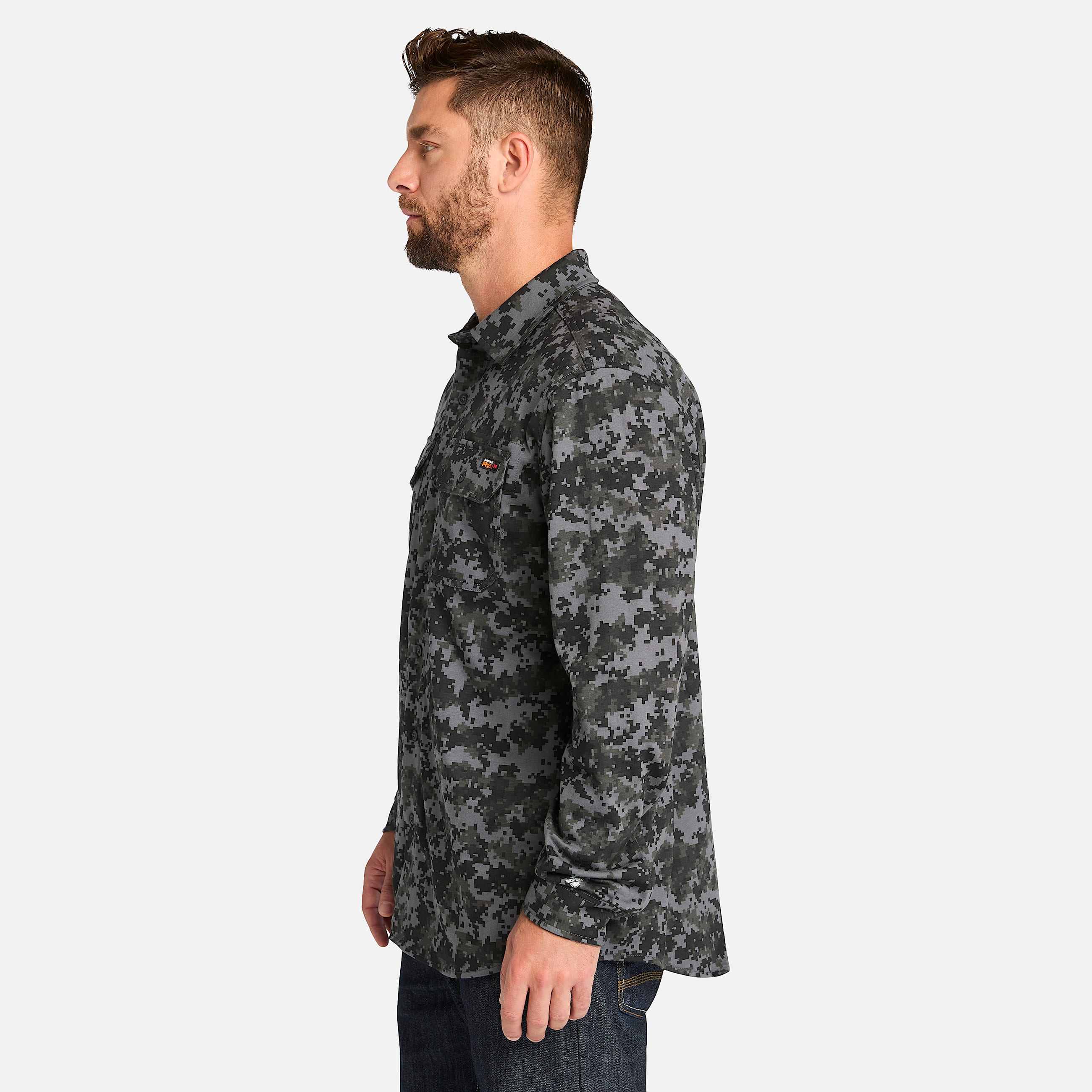 Mens Timberland PRO Cotton Core FlameResistant Shirt TBL Black Digital Print ALT8