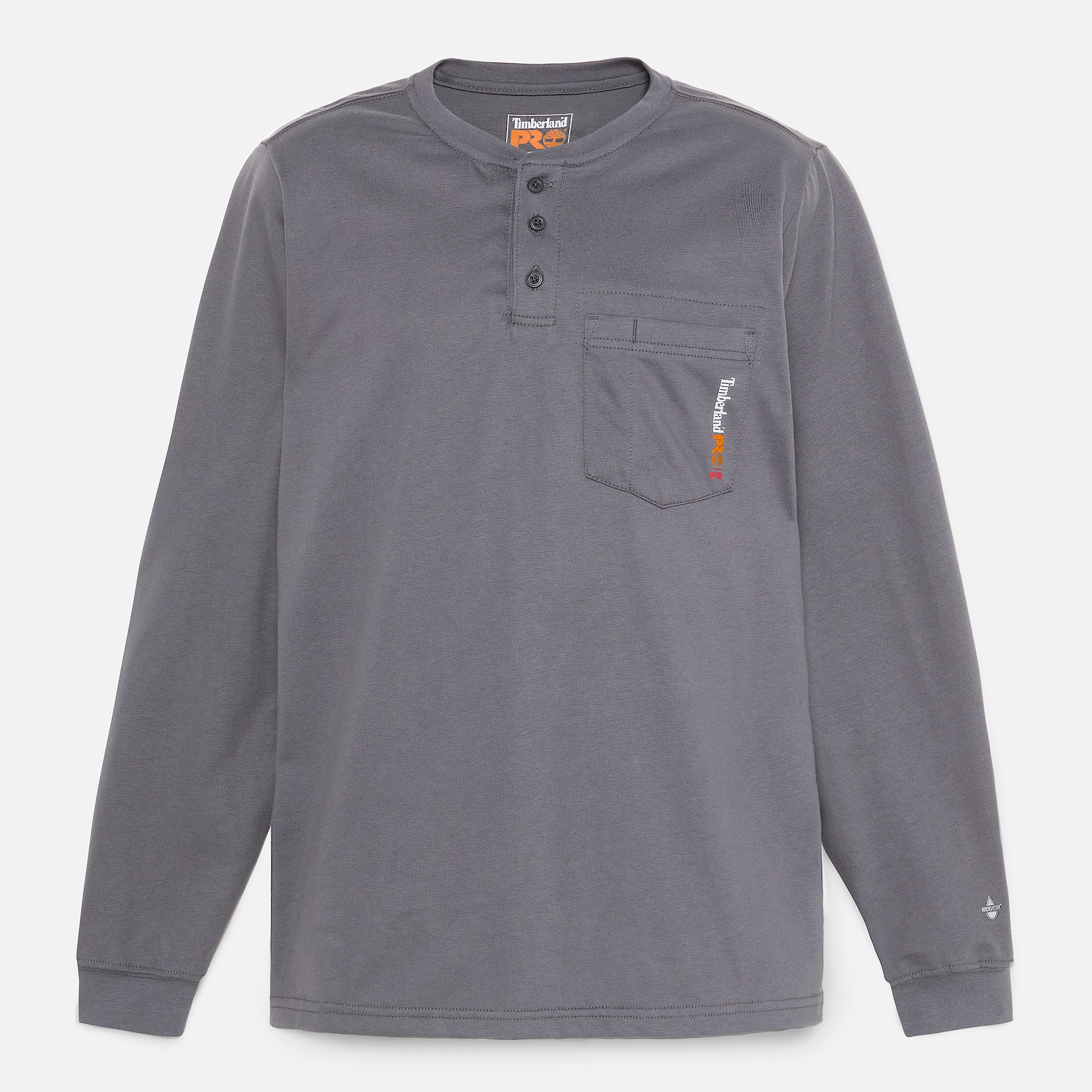 Mens Timberland PRO Cotton Core FlameResistant LongSleeve Henley TBL Charcoal ALT10