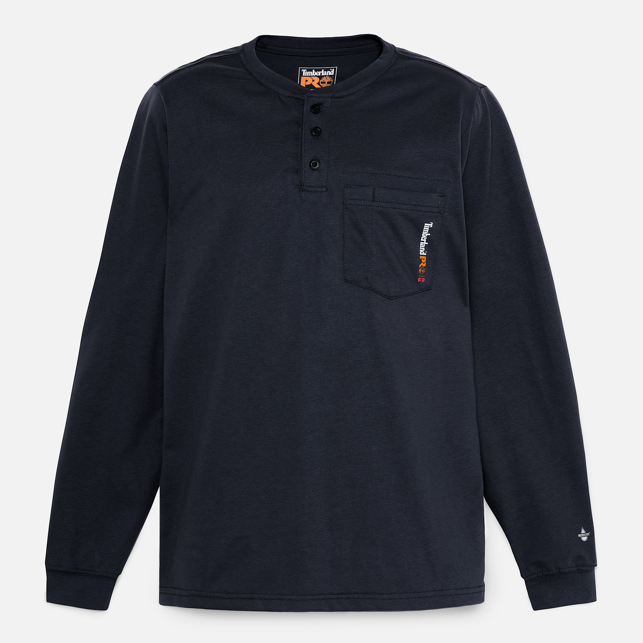Mens Timberland PRO Cotton Core FlameResistant LongSleeve Henley TBL Navy ALT10