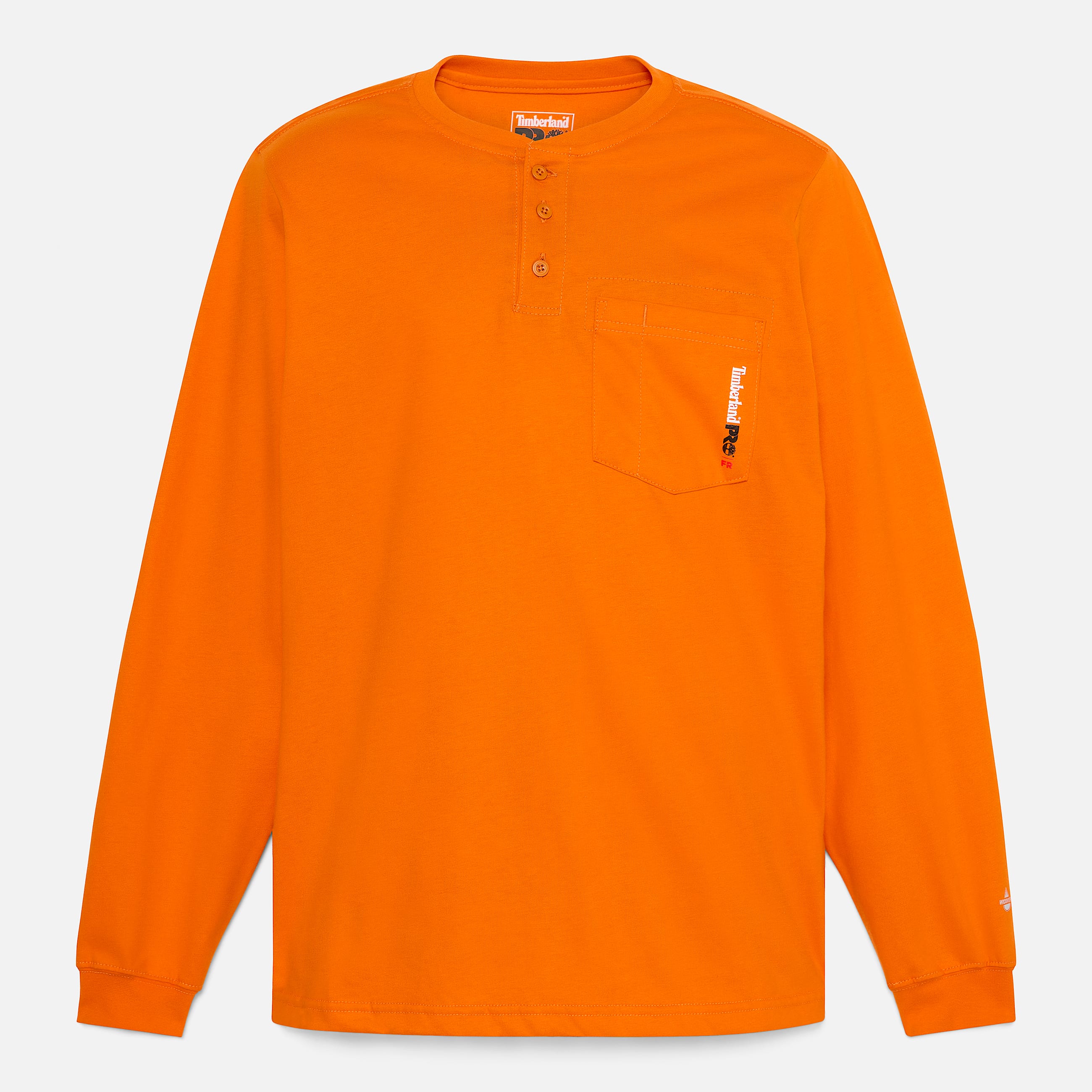 Tshirt henley manga larga para hombre resistente al fuego TBL Naranja brillante ALT10