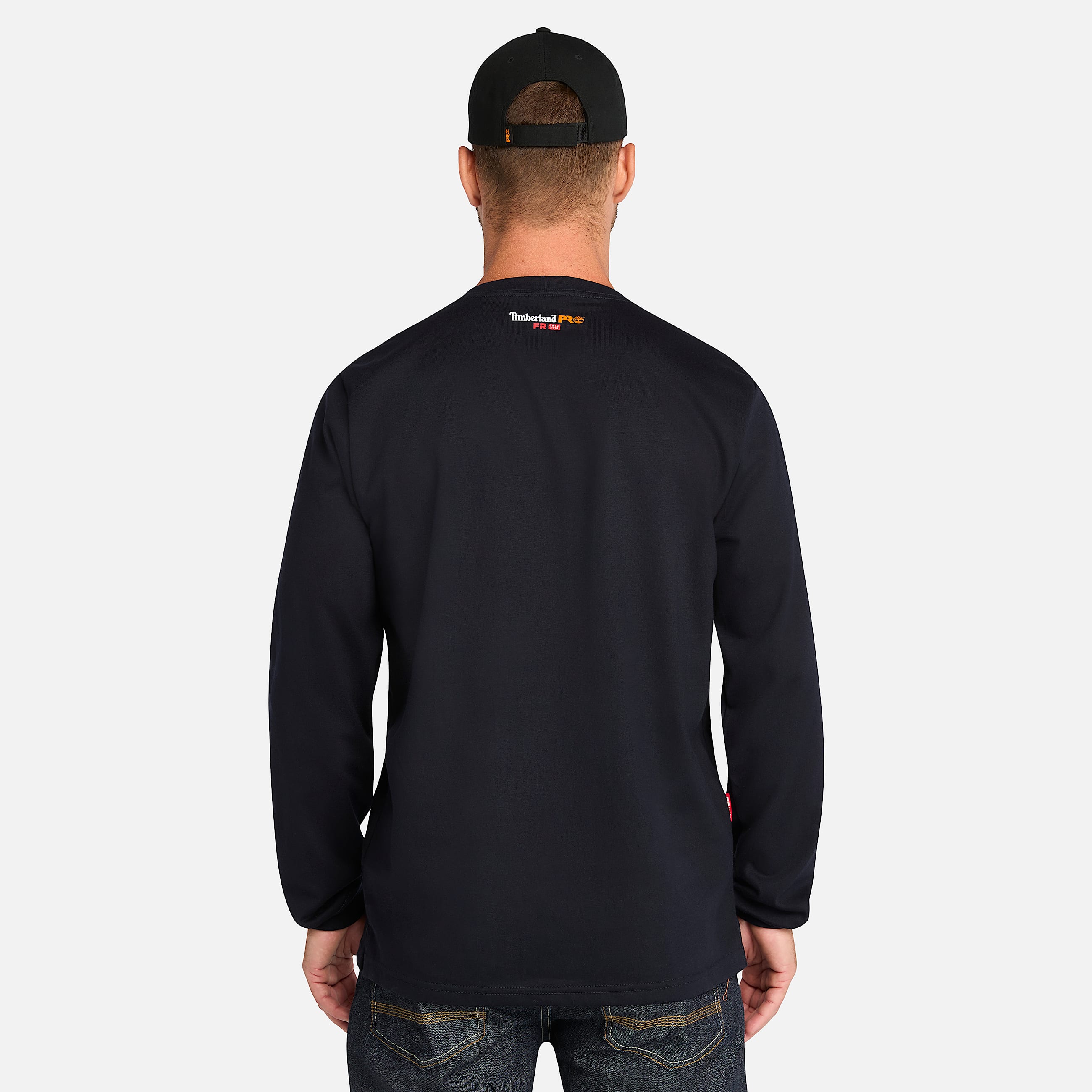Mens Timberland PRO Cotton Core FlameResistant LongSleeve TShirt TBL Navy ALT9
