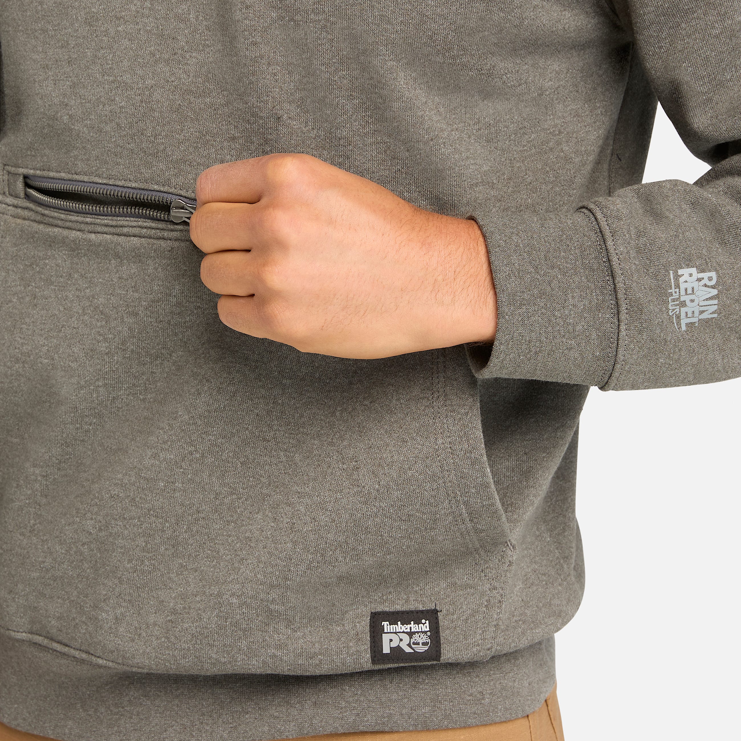 Mens Timberland PRO Hood Honcho HD QuarterZip Hoodie TBL Dark Charcoal Heather ALT3