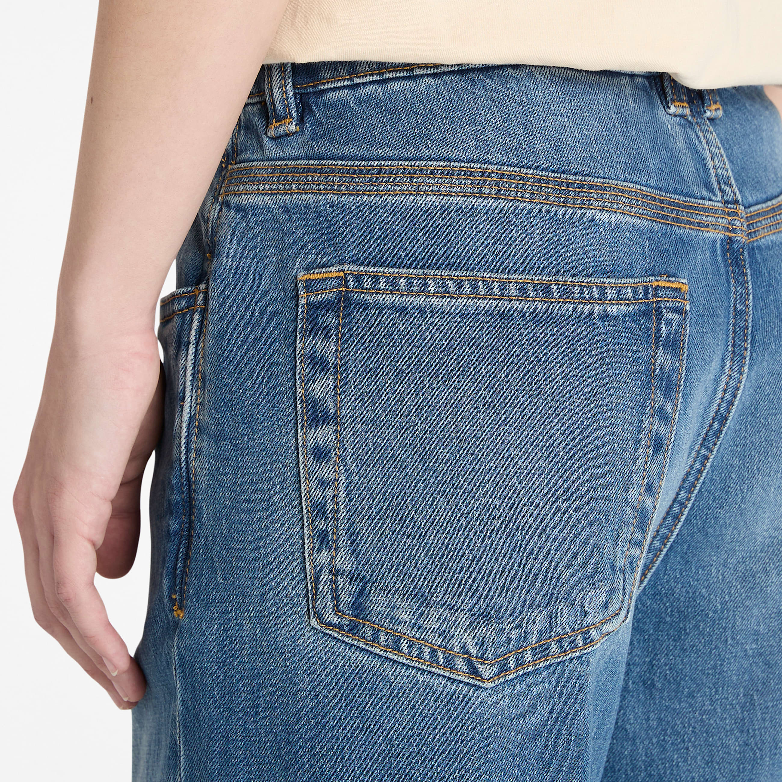 Pantaln recto de denim para mujer TBL Lavado azul High Tide ALT2