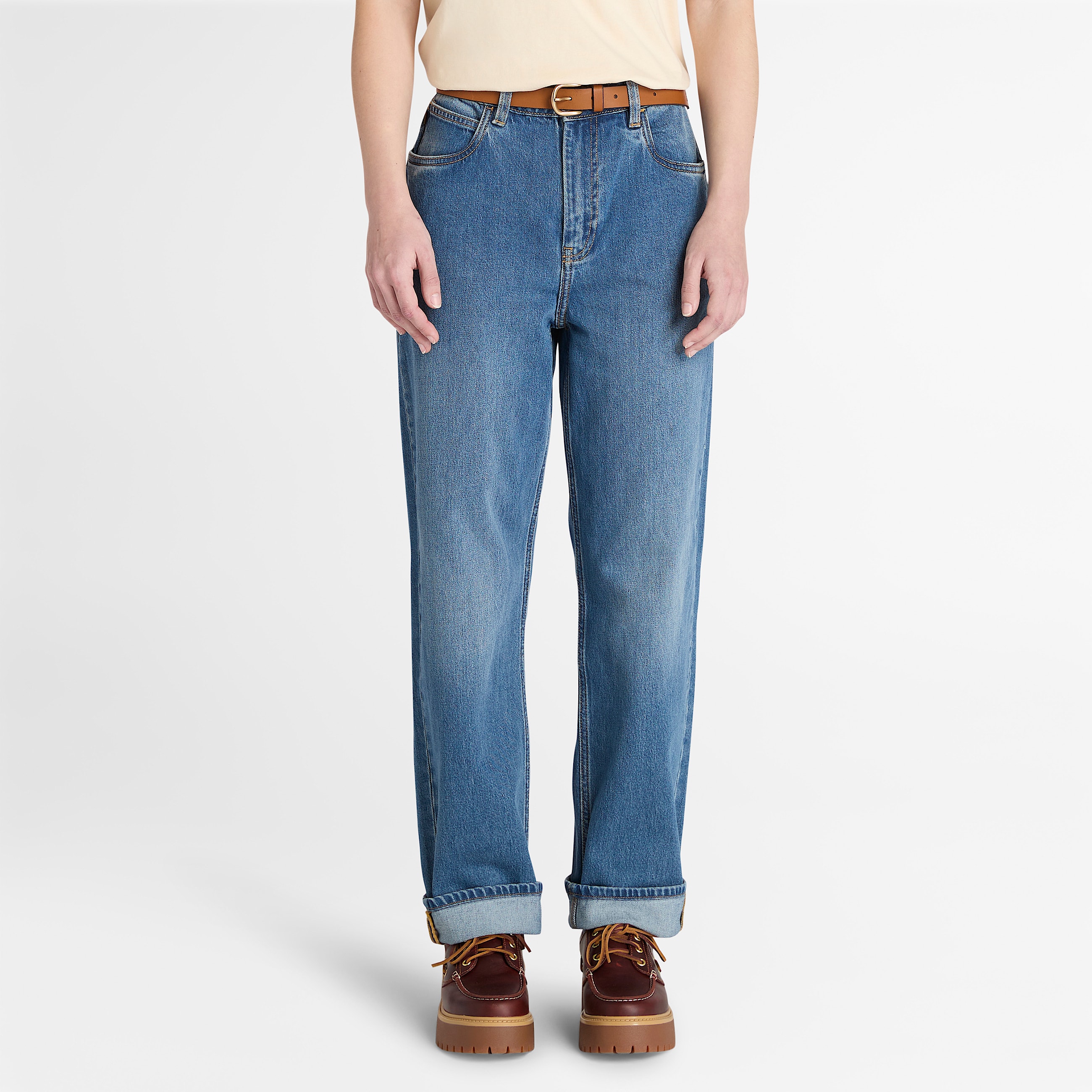 Pantaln recto de denim para mujer TBL Lavado azul High Tide HERO