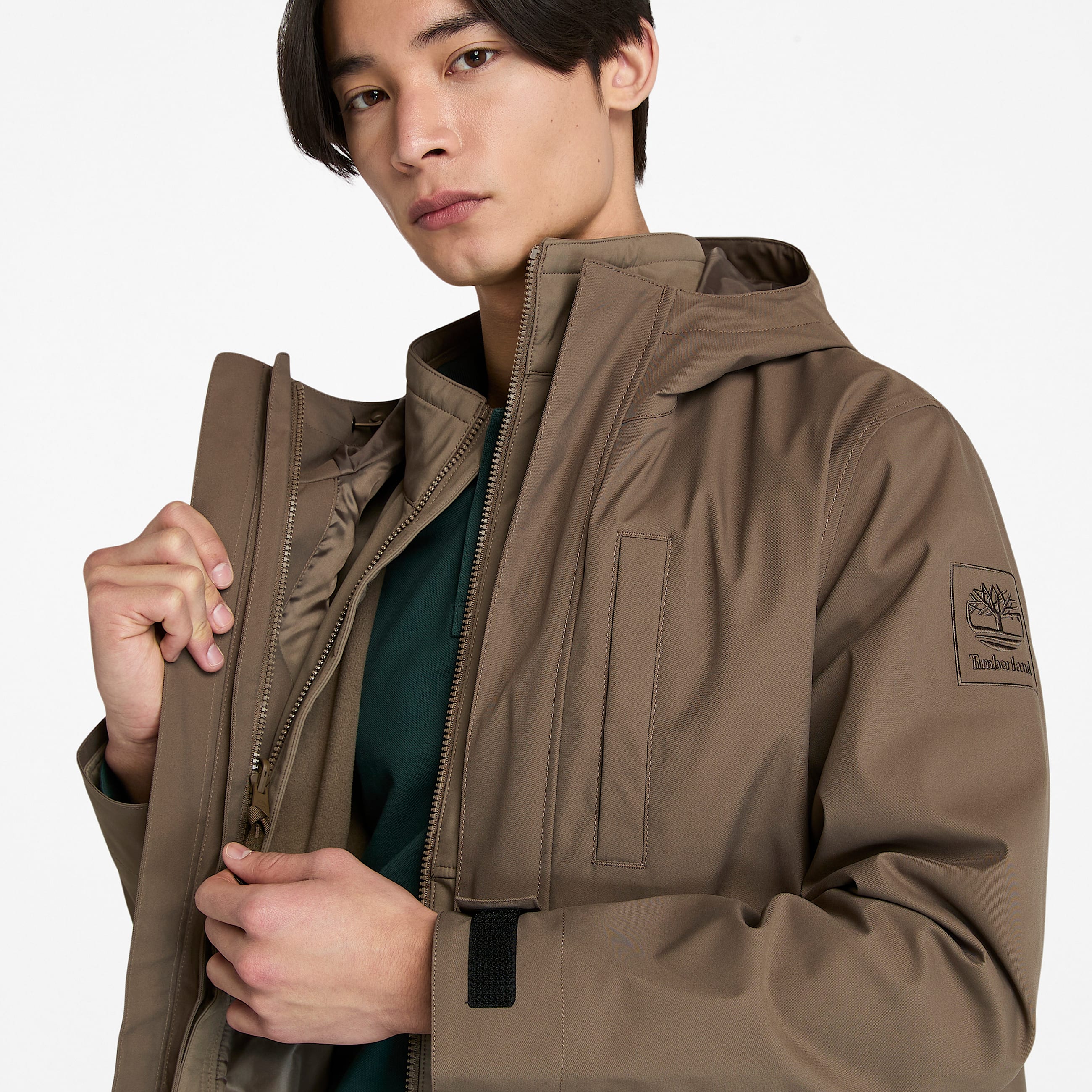 Mens WaterResistant 3in1 Hooded Jacket TBL Chocolate Chip ALT2