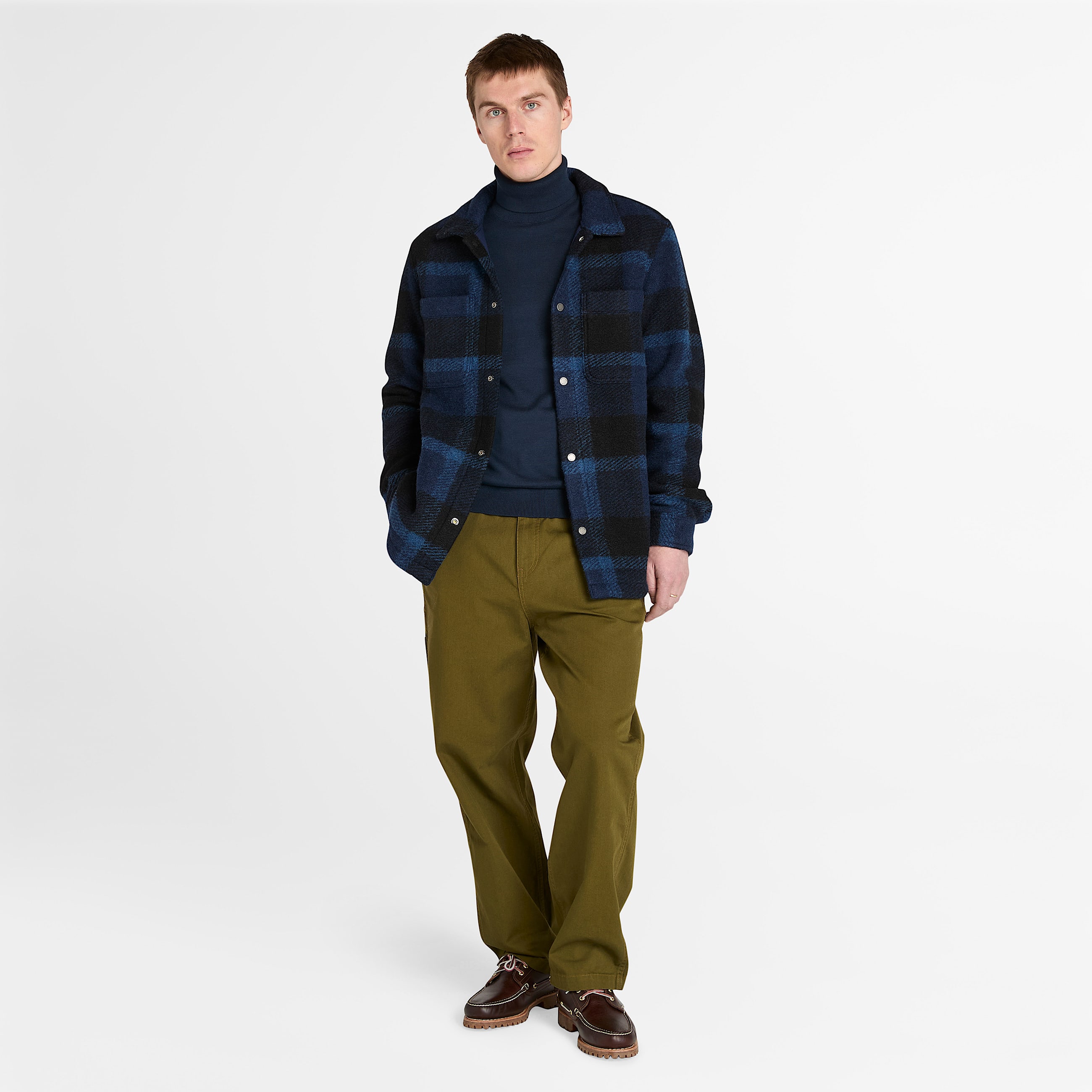 Mens Wool Blend Shacket TBL Dark Navy ALT1