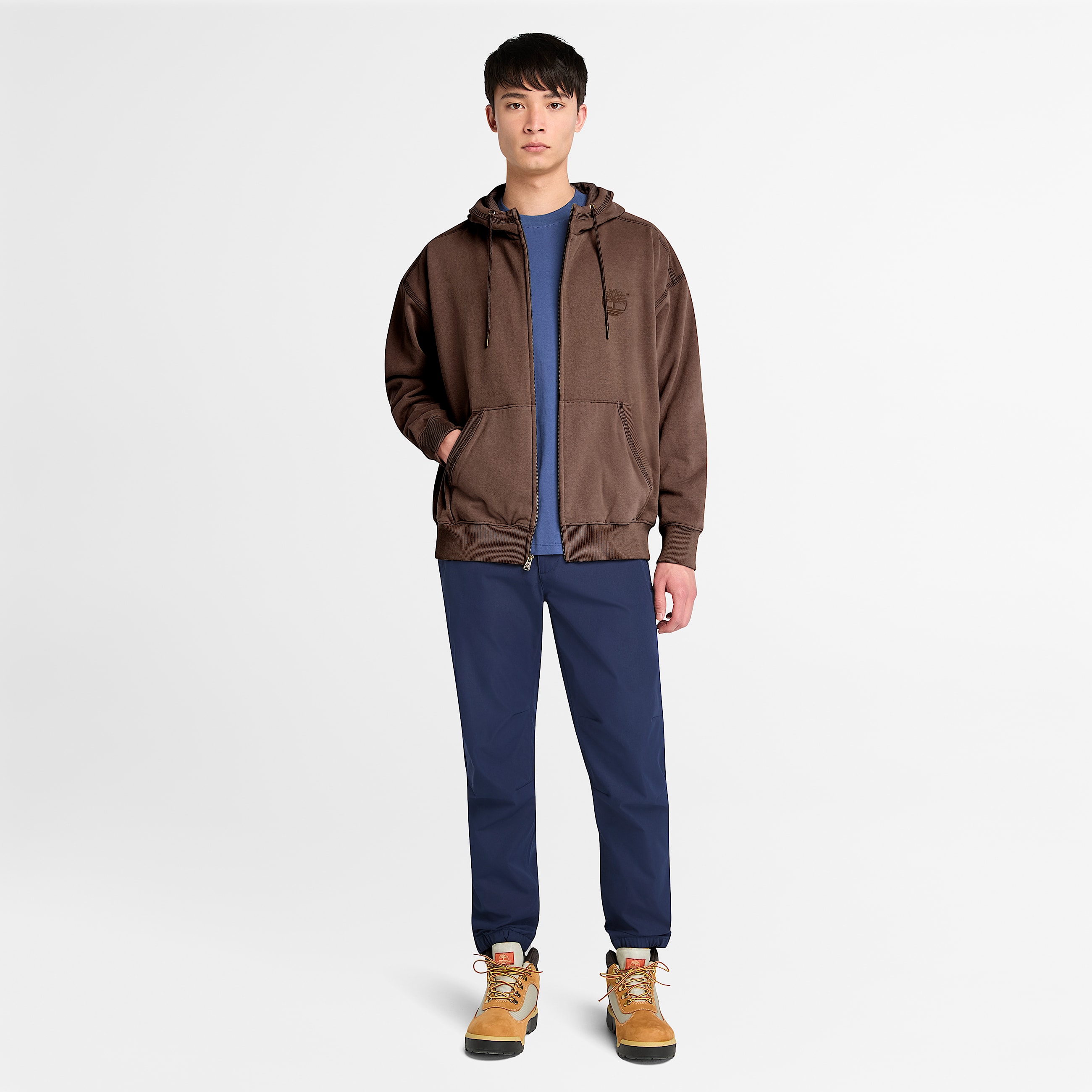 Mens Timberland 10061 FullZip Sweatshirt TBL Chocolate Brown ALT1