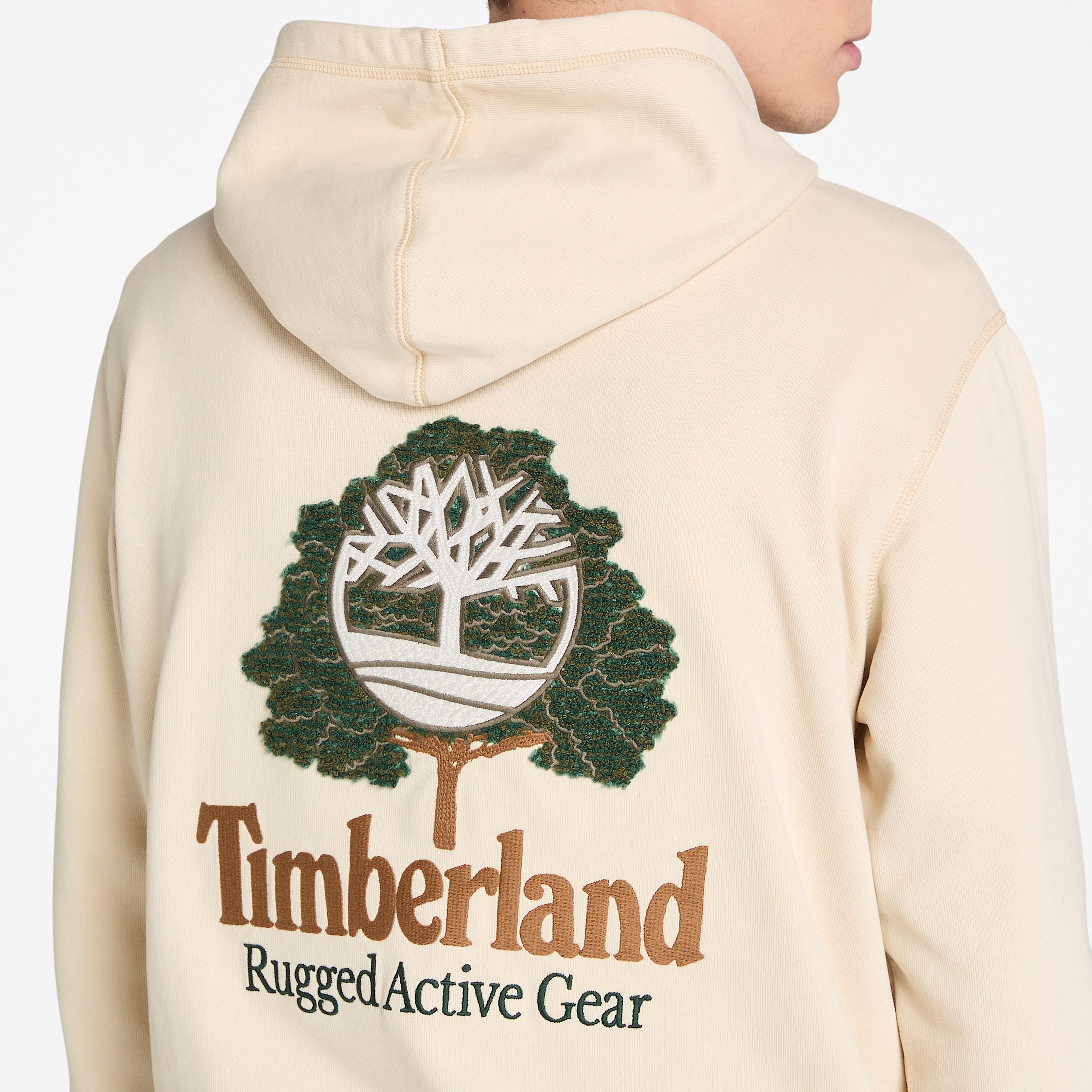 Mens Tree Logo Patch Hoodie TBL Light Beige ALT2