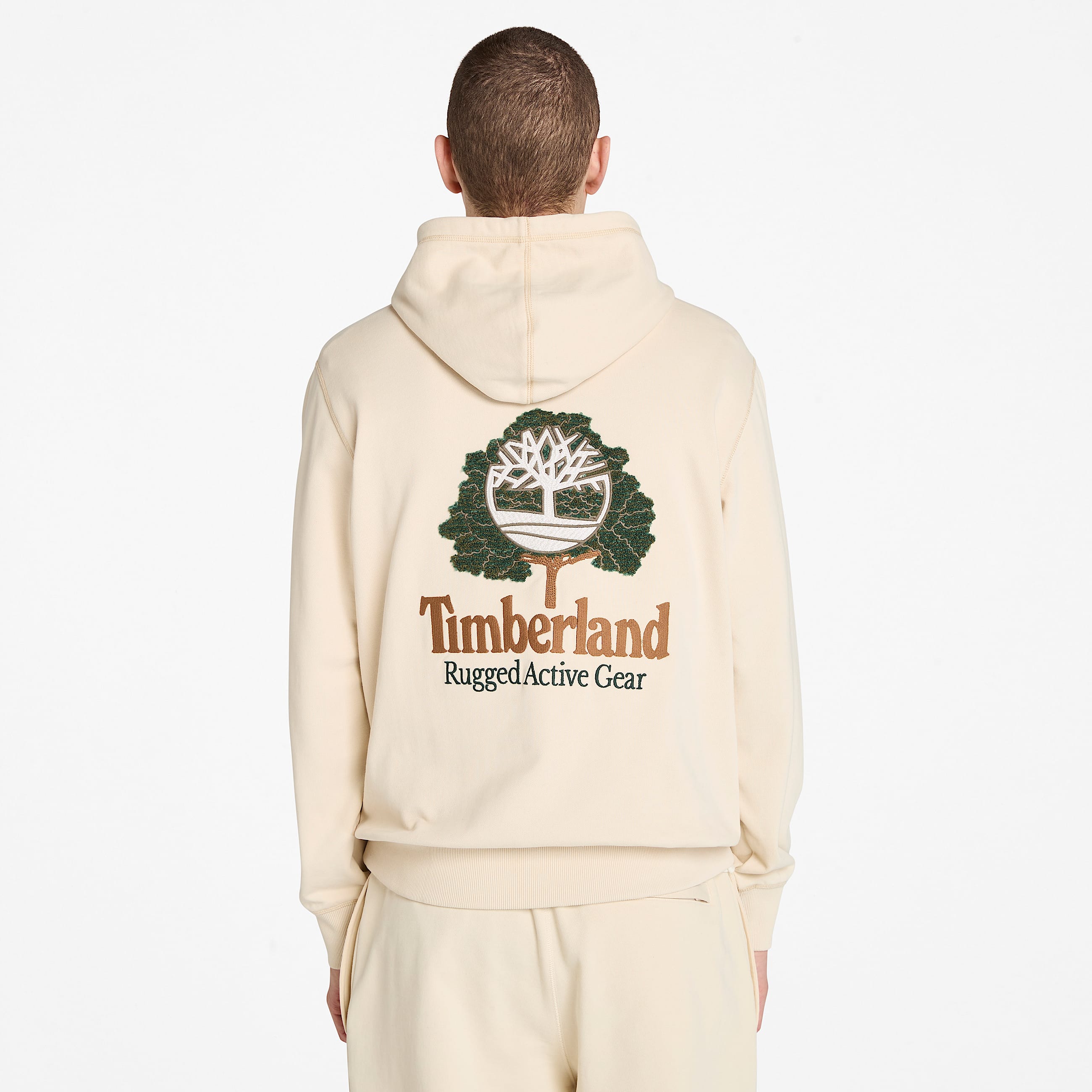 Mens Tree Logo Patch Hoodie TBL Light Beige ALT9