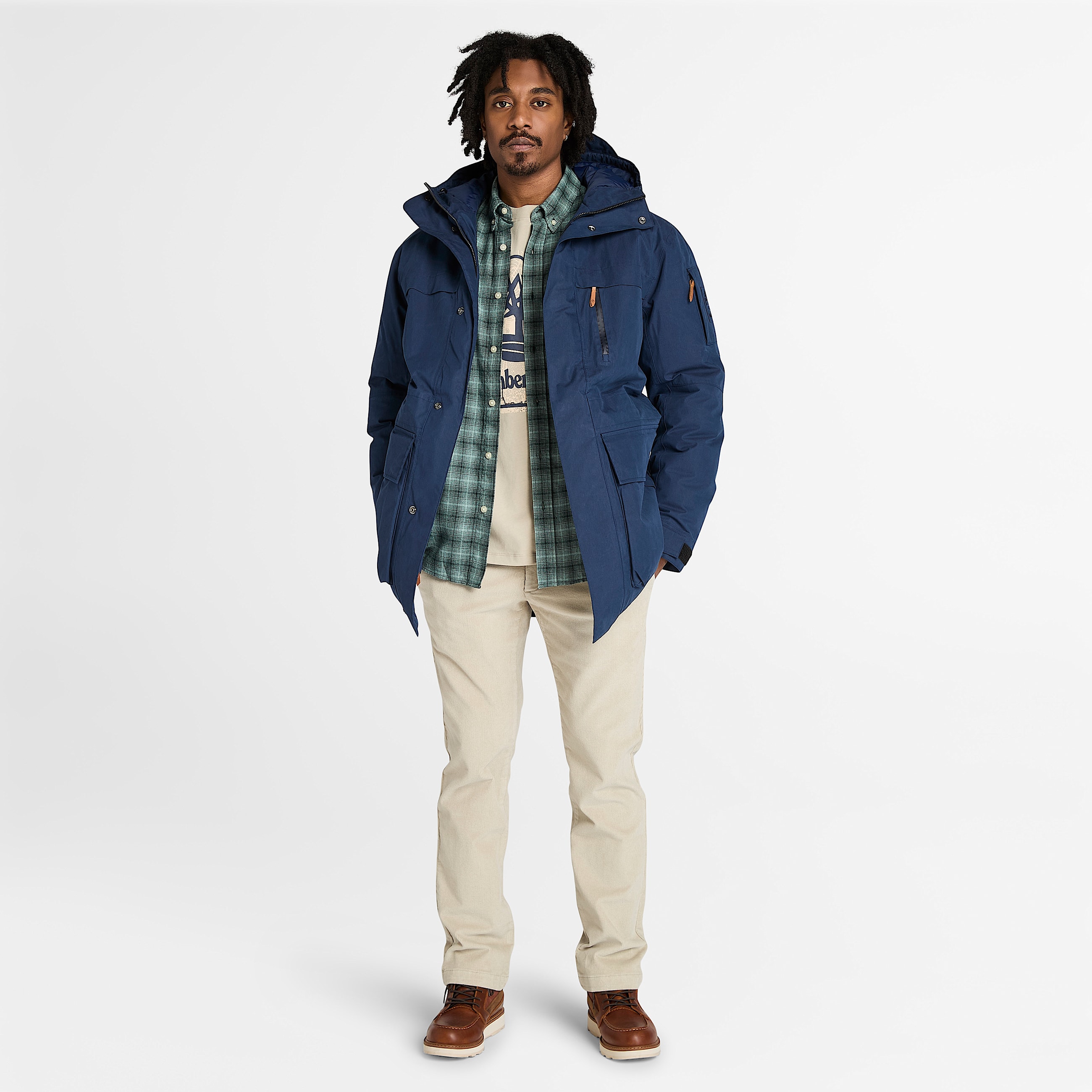 Mens Front Seasonal Stack Logo Graphic TShirt TBL Taupe ALT1