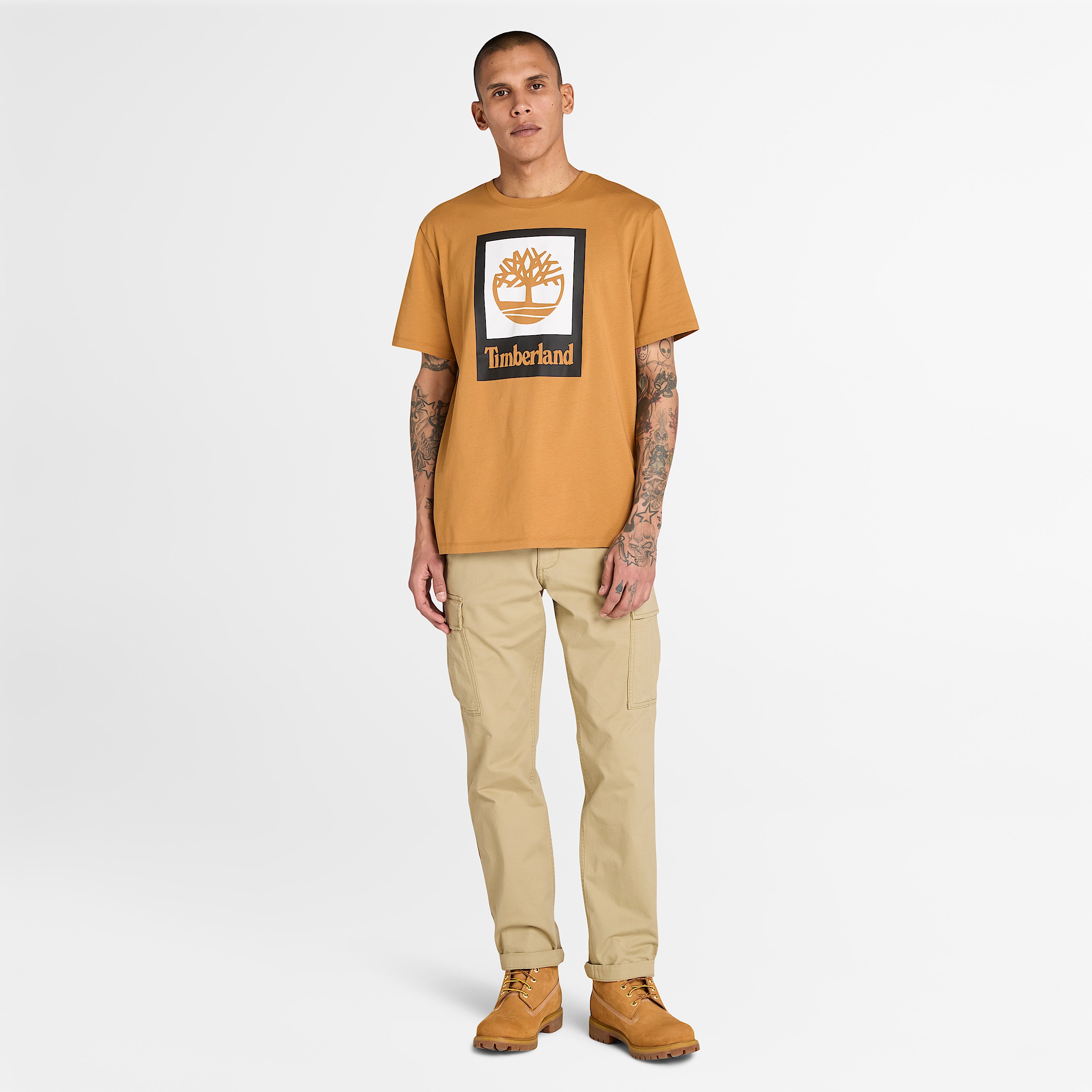 Mens Stack Logo Colored ShortSleeve TShirt TBL Wheat ALT1