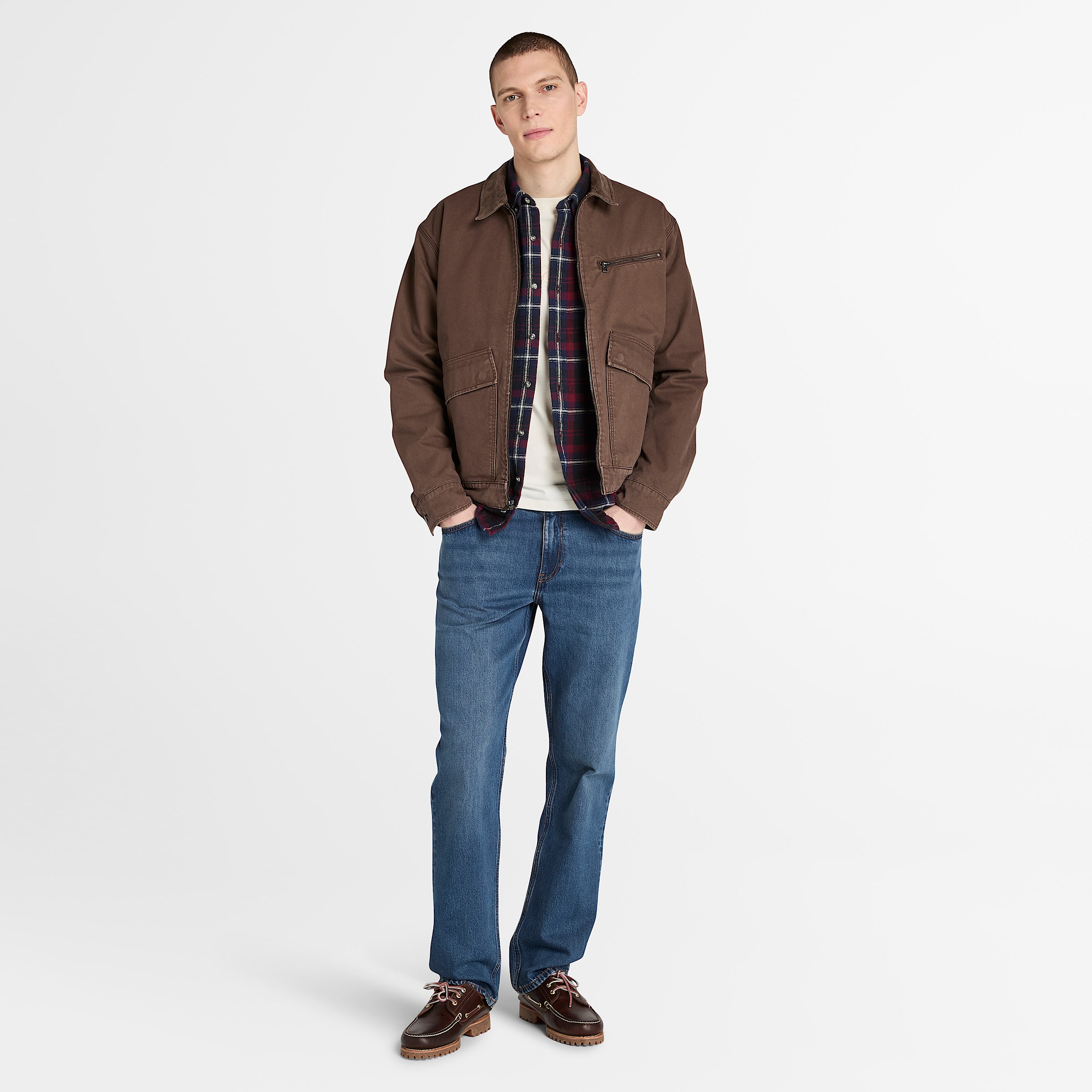 Mens Strafford Washed Canvas Jacket TBL Chocolate Brown ALT1