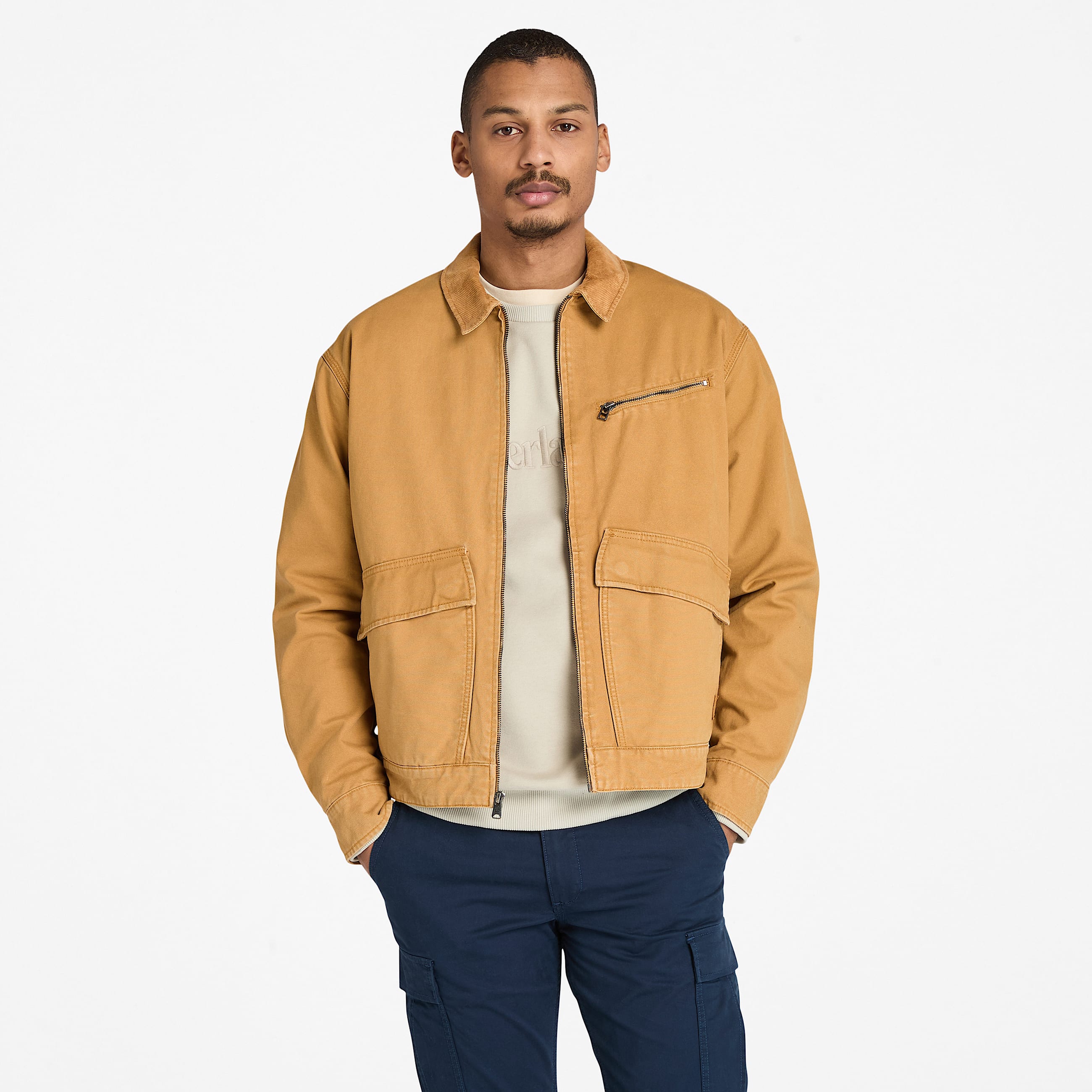 Mens Strafford Washed Canvas Jacket TBL Wheat HERO