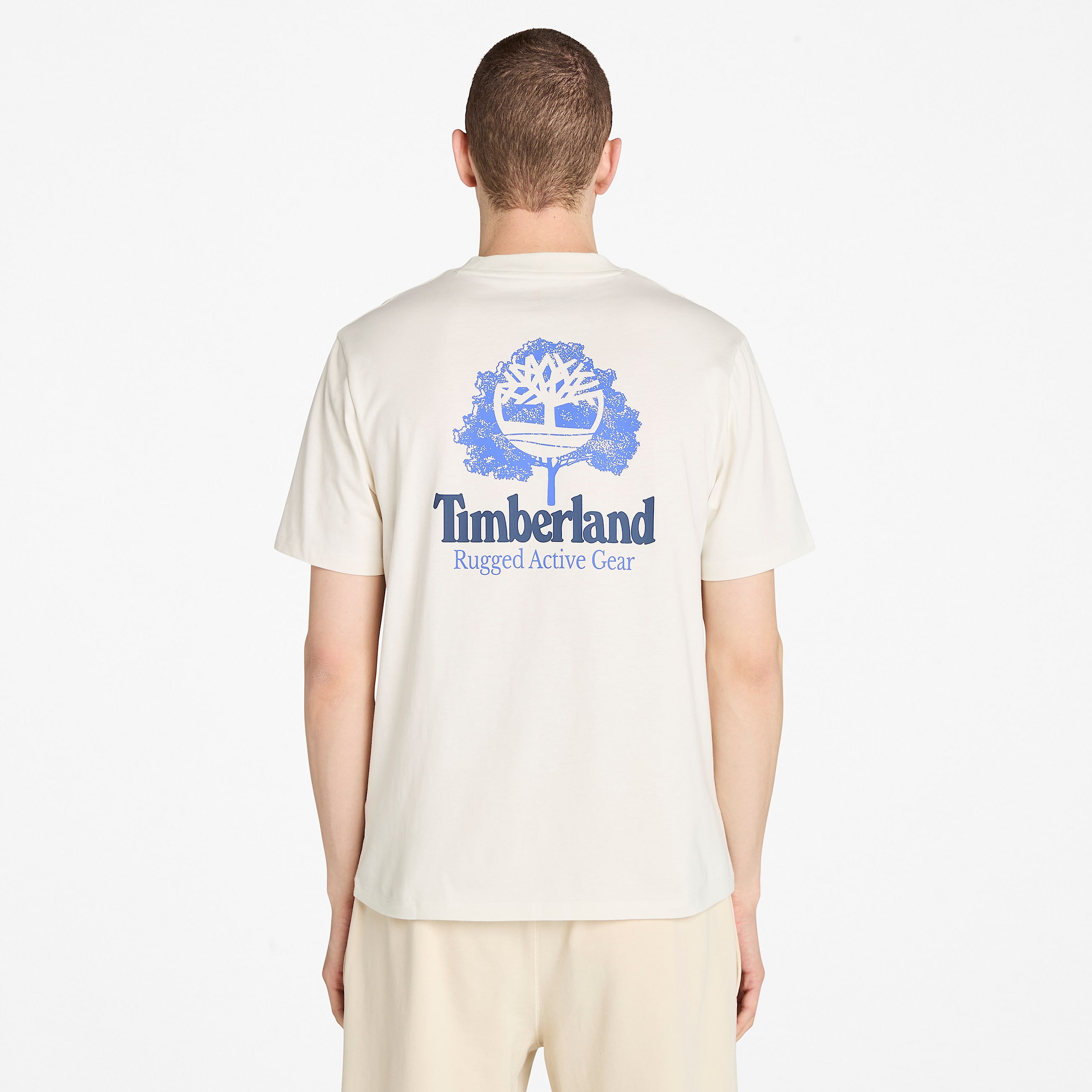 Tshirt avec dessin Rugged Active Gear au dos pour hommes TBL Blanc dpoque ALT9