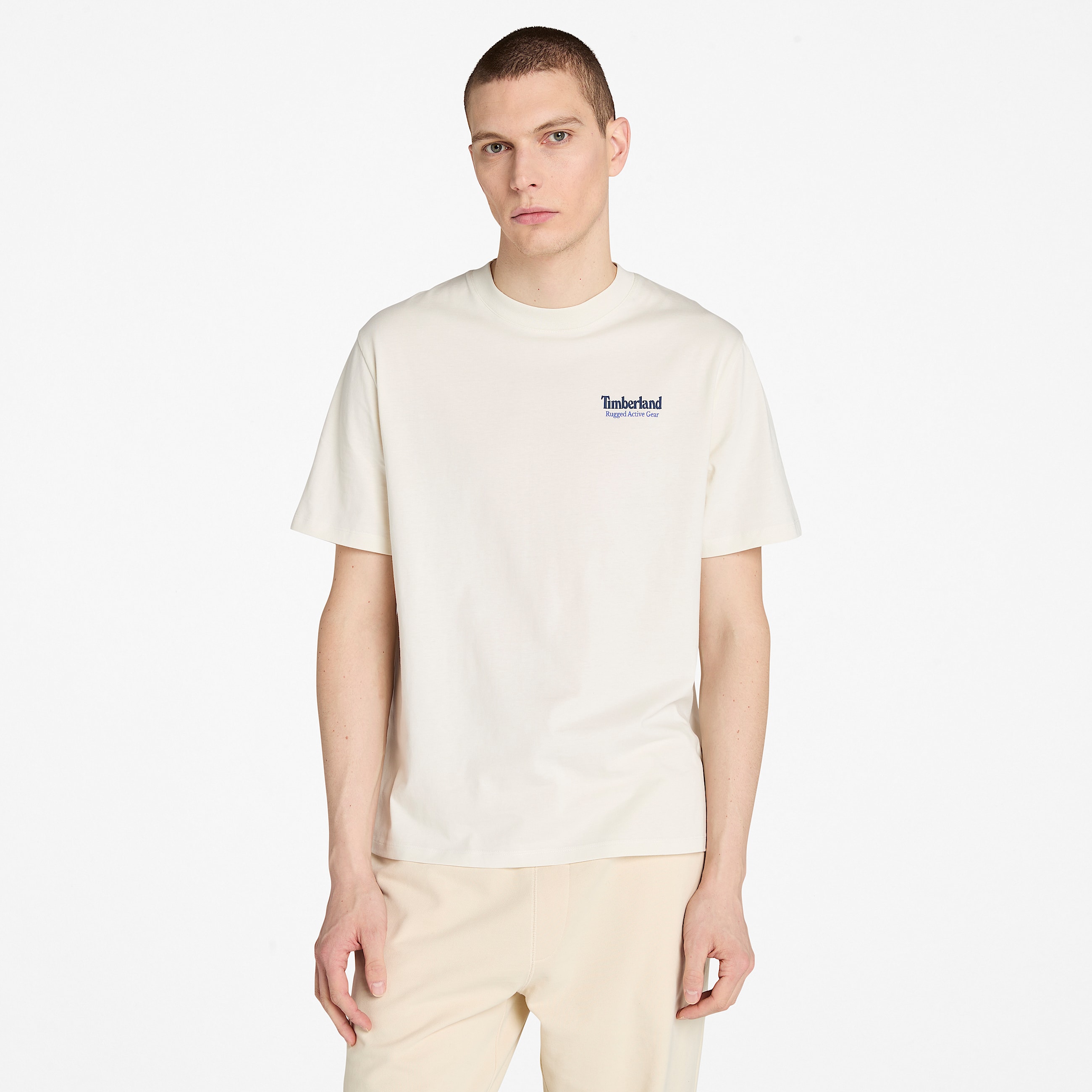 Tshirt avec dessin Rugged Active Gear au dos pour hommes TBL Blanc dpoque HERO