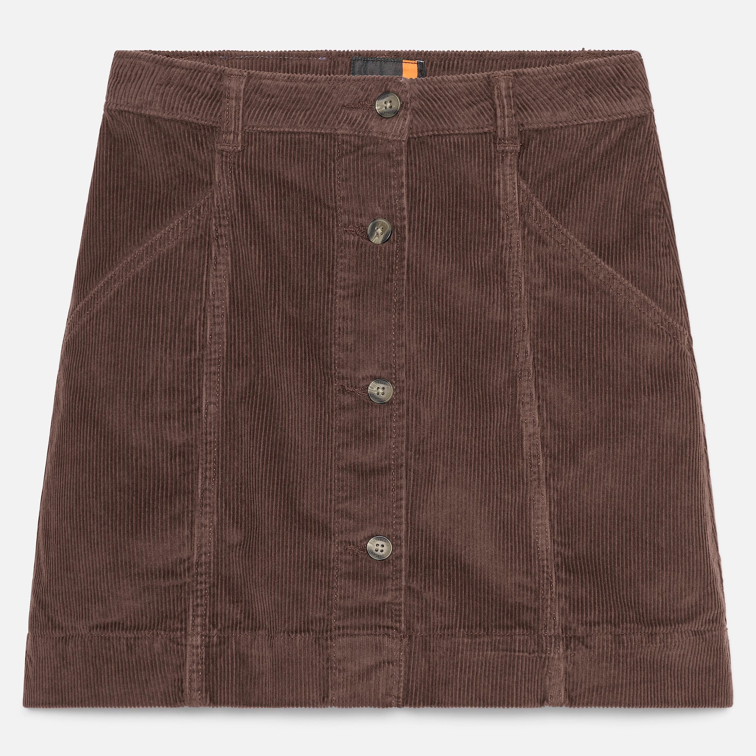Womens Washed Corduroy Skirt TBL Chocolate Brown ALT10