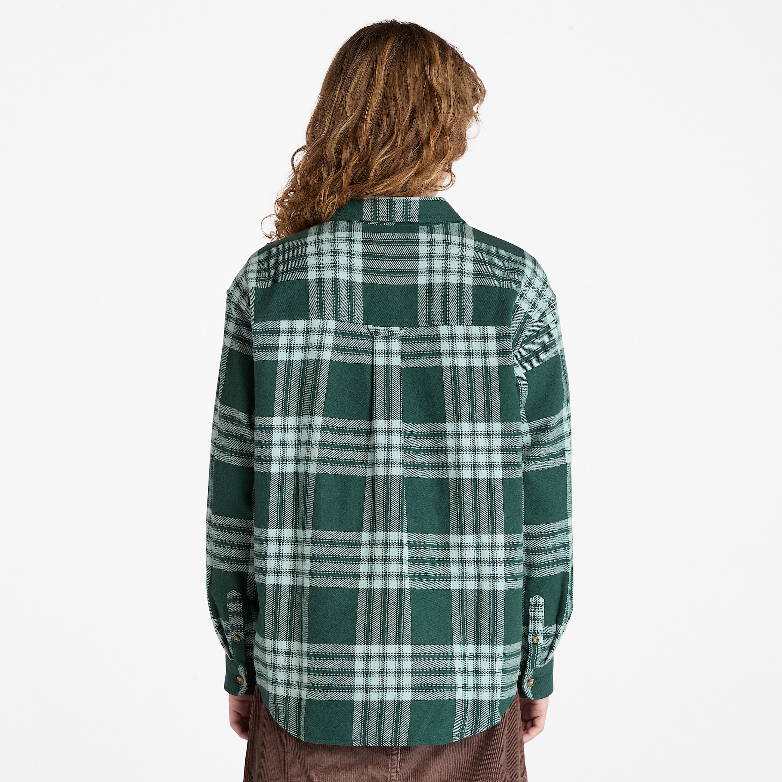Womens Midweight Flannel Pocket Shirt TBL Dark Forest Green ALT9