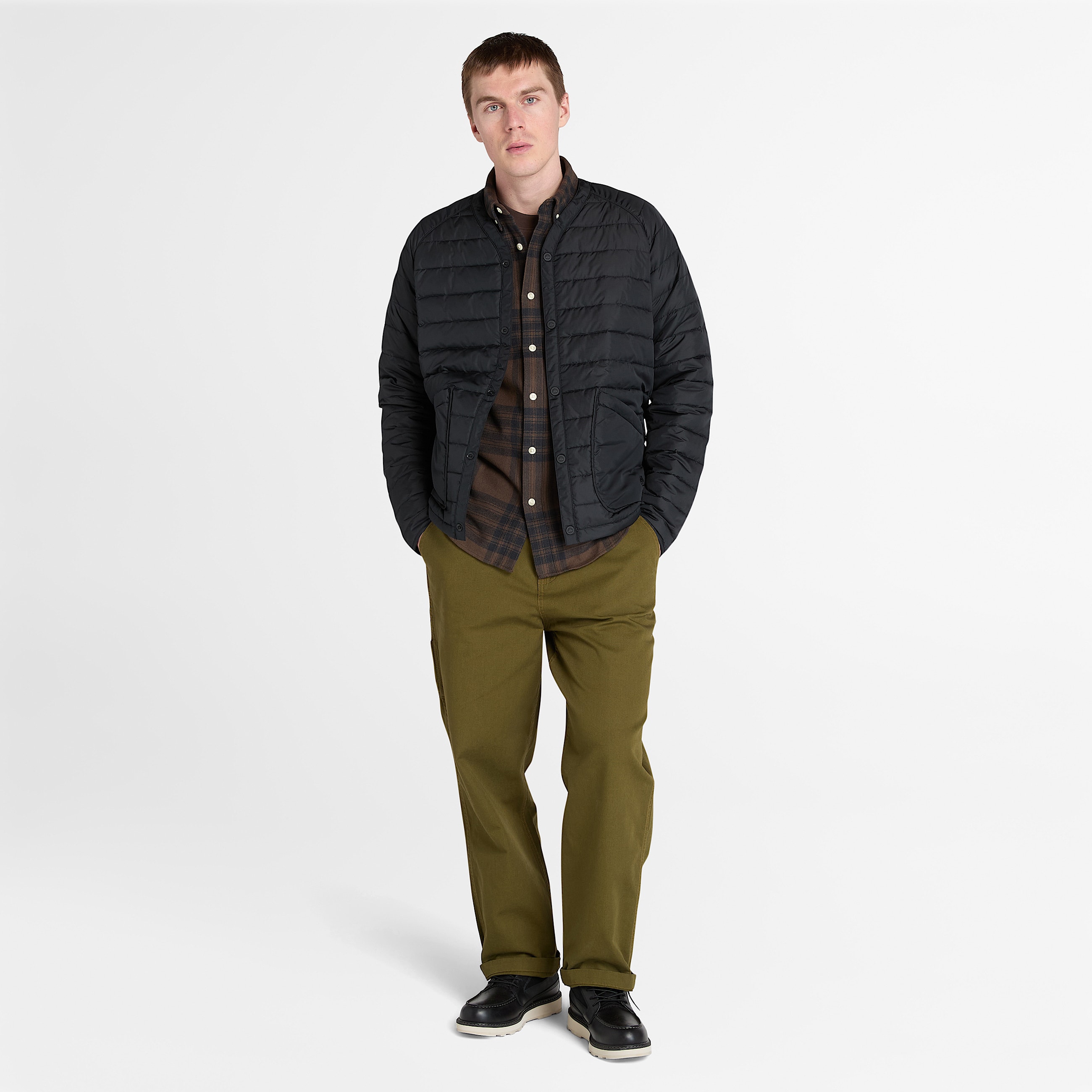 Mens Midweight Flannel Check Shirt TBL Chocolate Brown ALT1