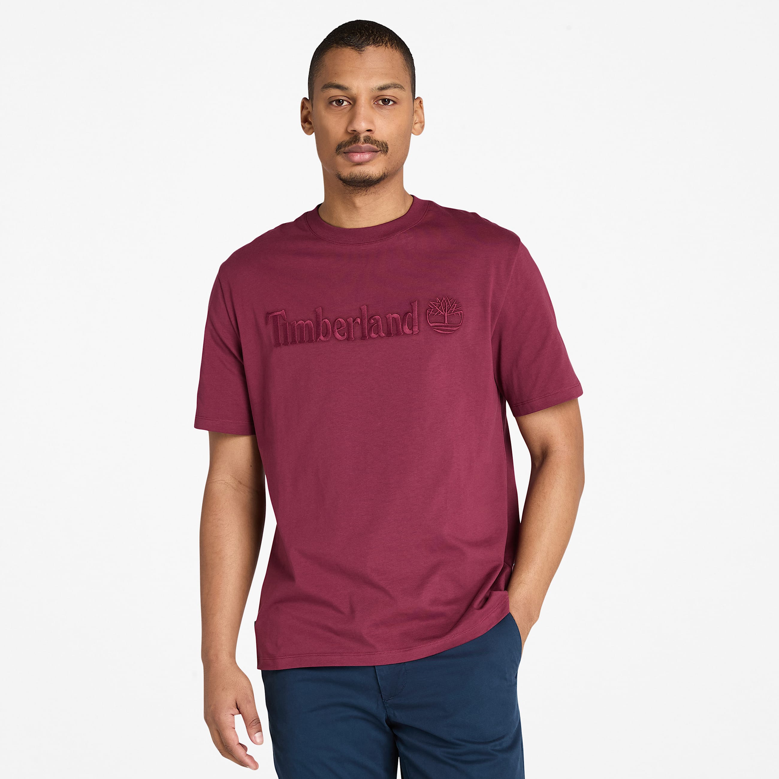 Mens Hampton ShortSleeve TShirt TBL Burgundy HERO