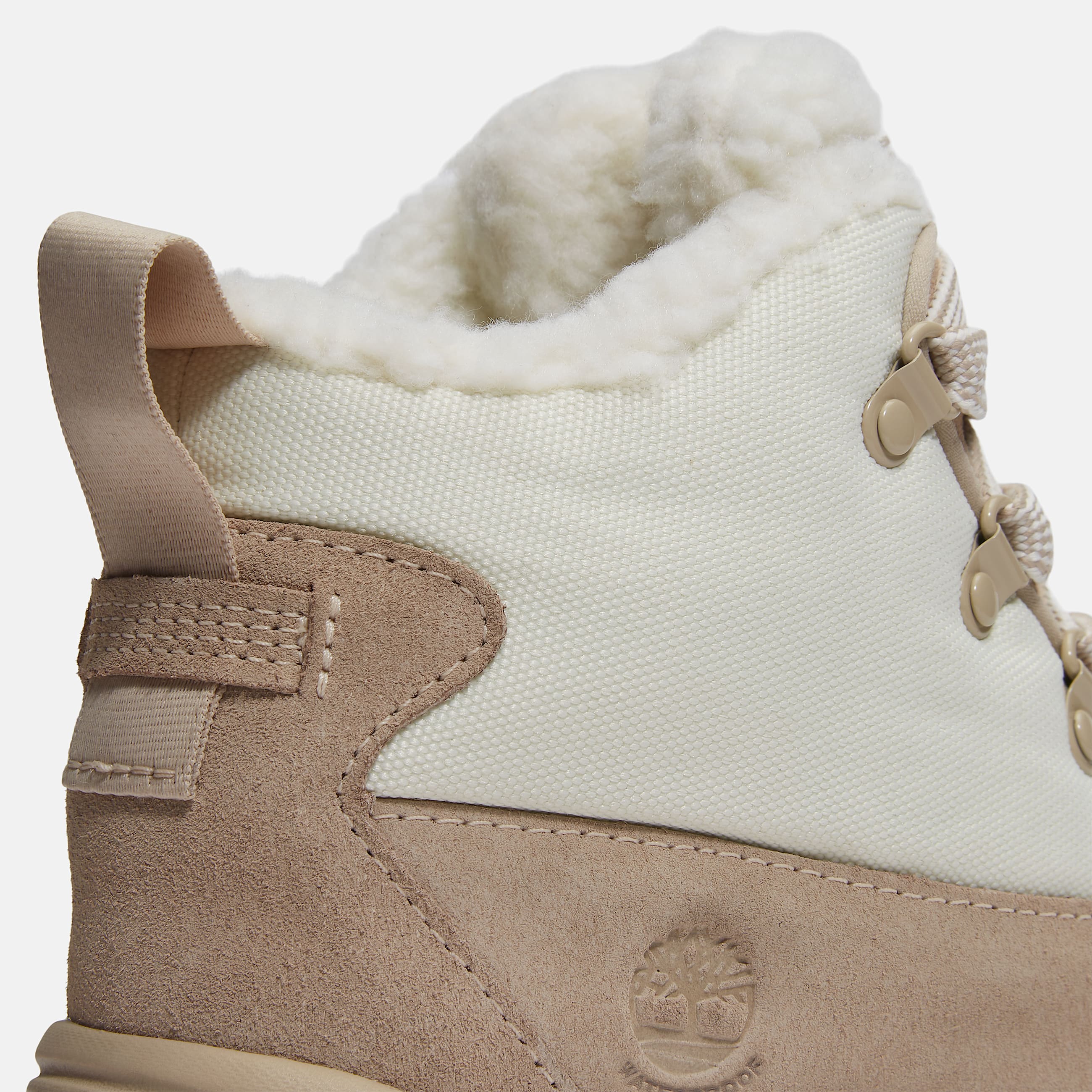 Womens White Ledge Waterproof Snow Boot TBL Light Beige Suede ALT7