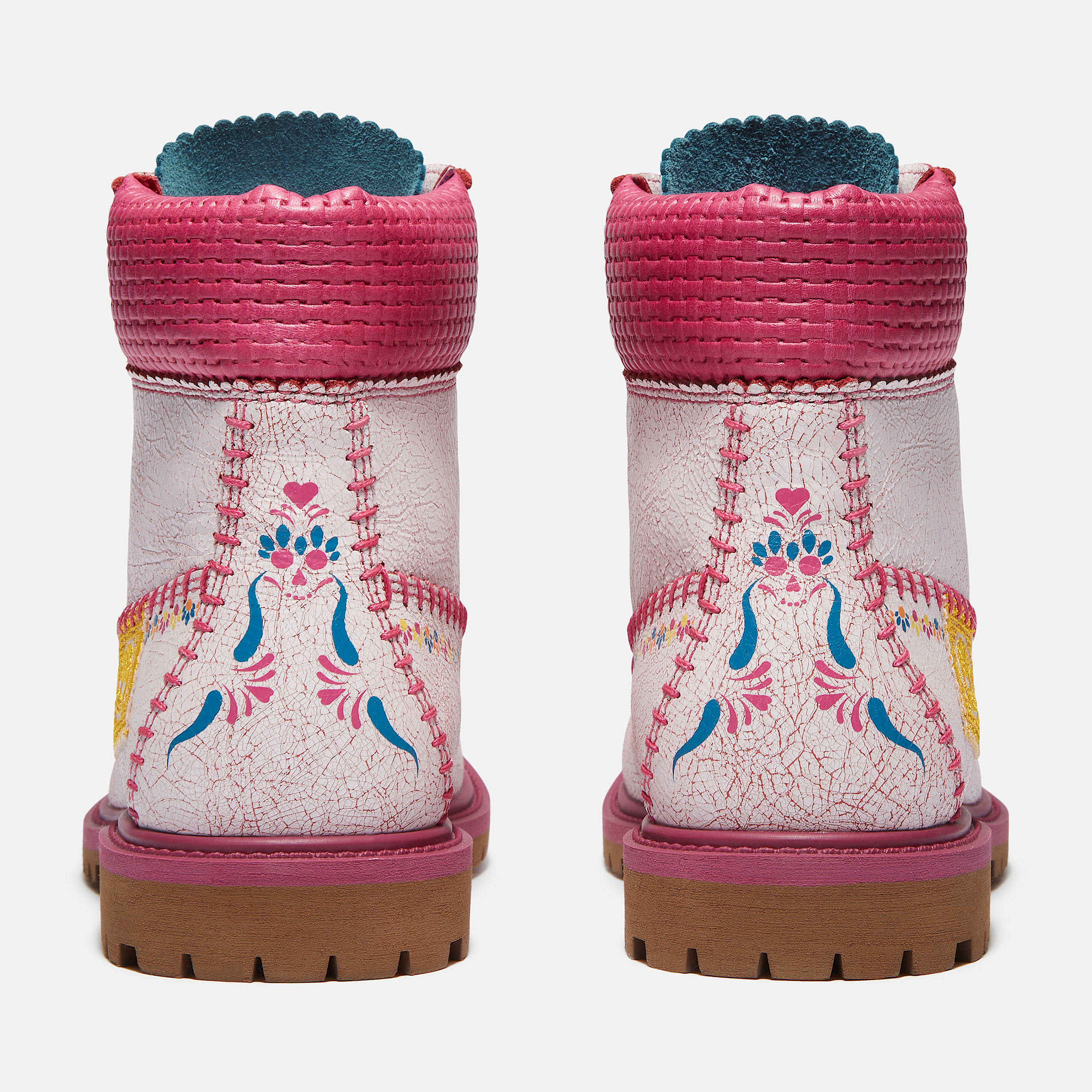 Womens Dia de Muertos 6Inch Premium Boot TBL White FullGrain ALT5