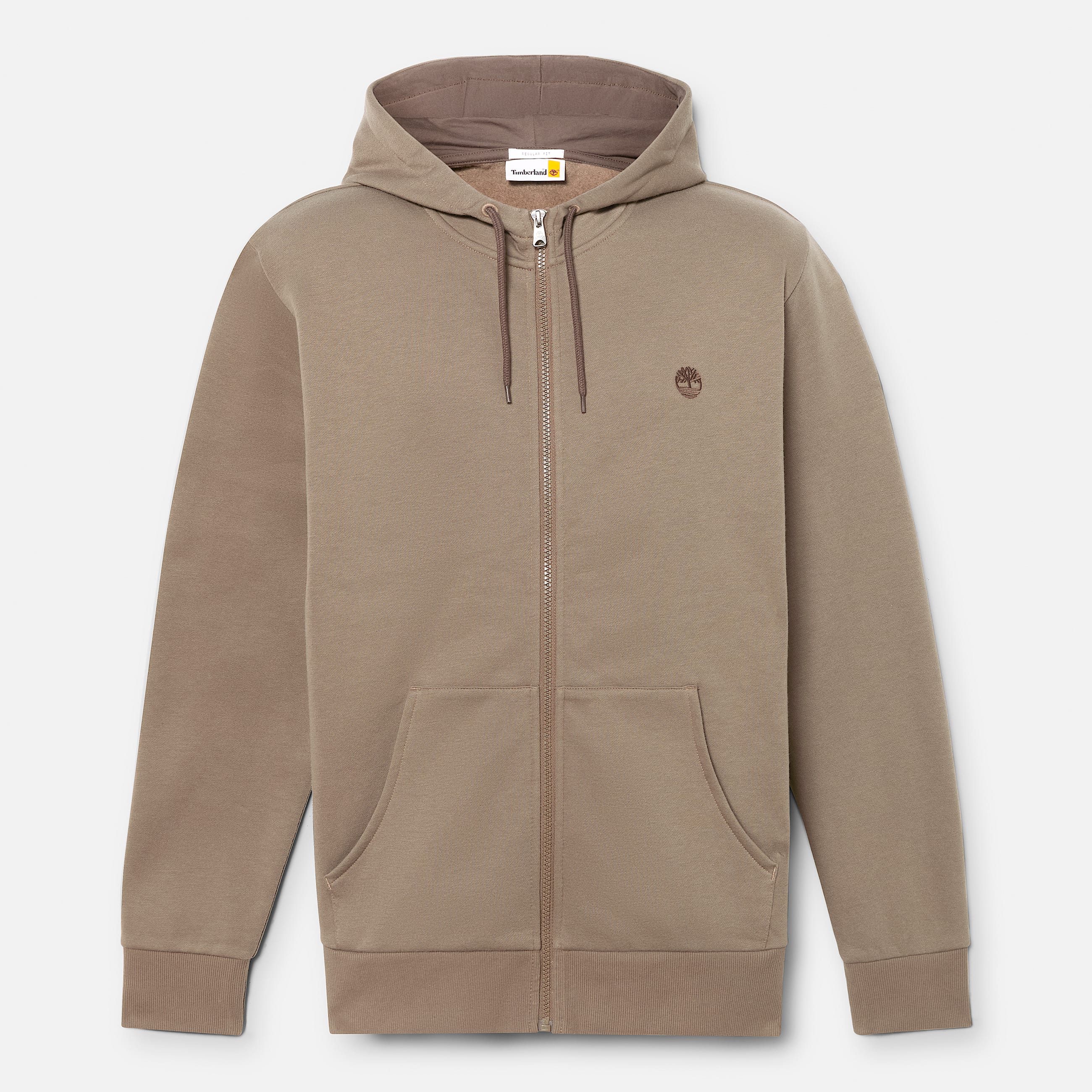 Mens Oyster River Brushed Back Zip Hoodie TBL Medium Brown ALT10