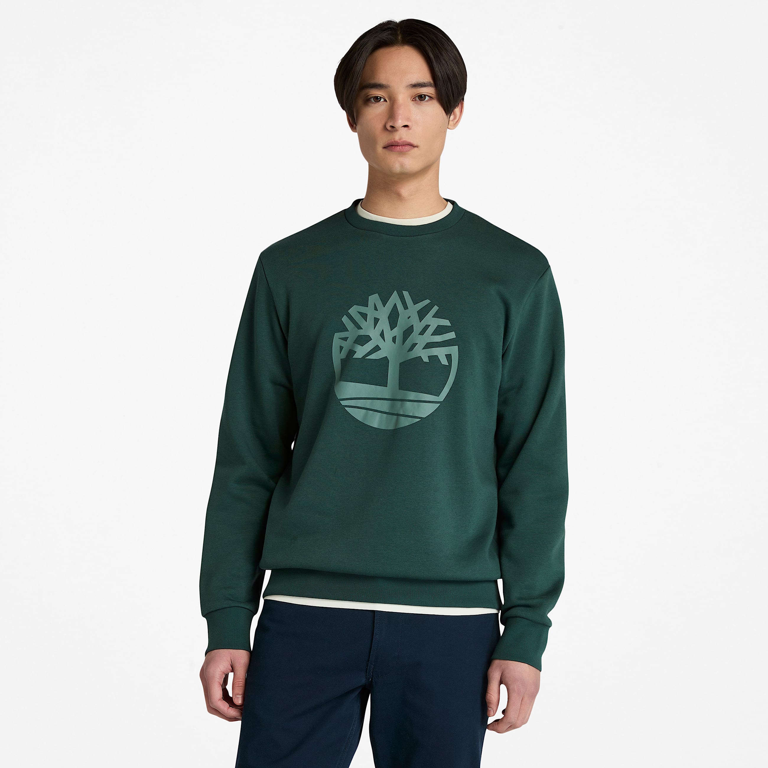 Mens Northwood Brushed Back Crewneck Sweatshirt TBL Green HERO
