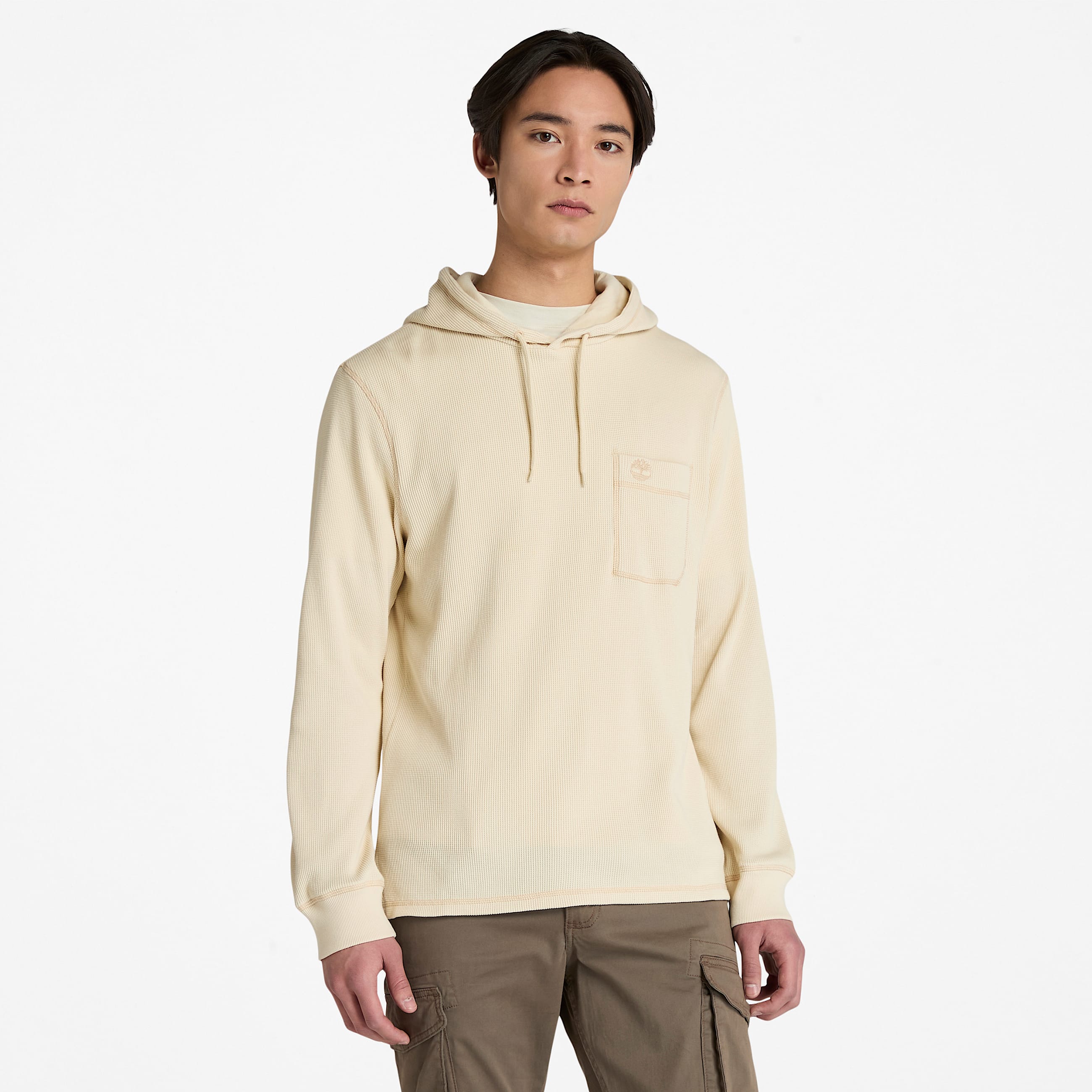 Mens Wharf River Waffle Hoodie TBL Natural HERO