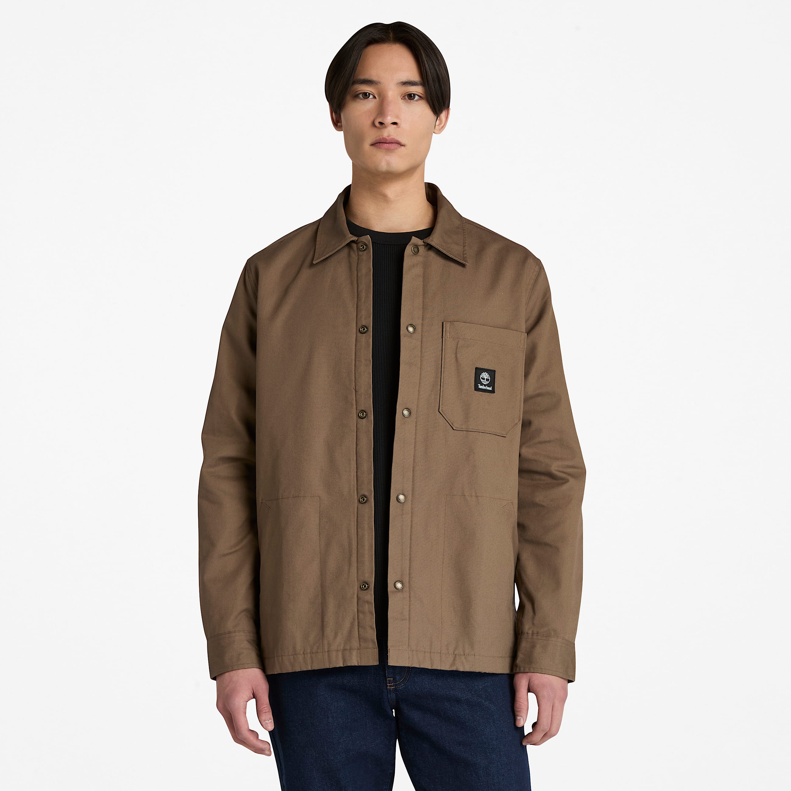 Mens Fleece Lined Overshirt TBL Chocolate Chip HERO