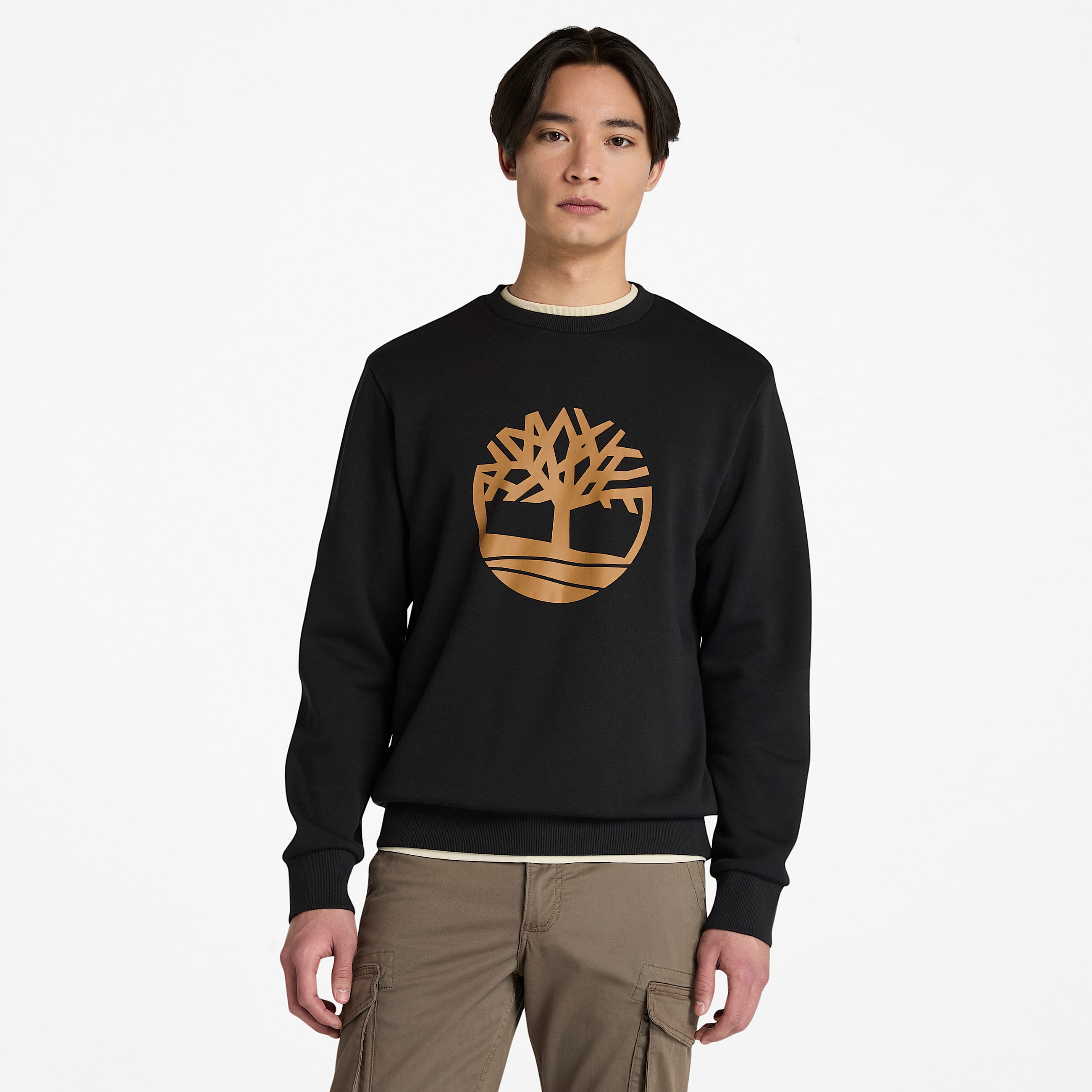 Mens Northwood Brushed Back Crewneck Sweatshirt TBL Black HERO