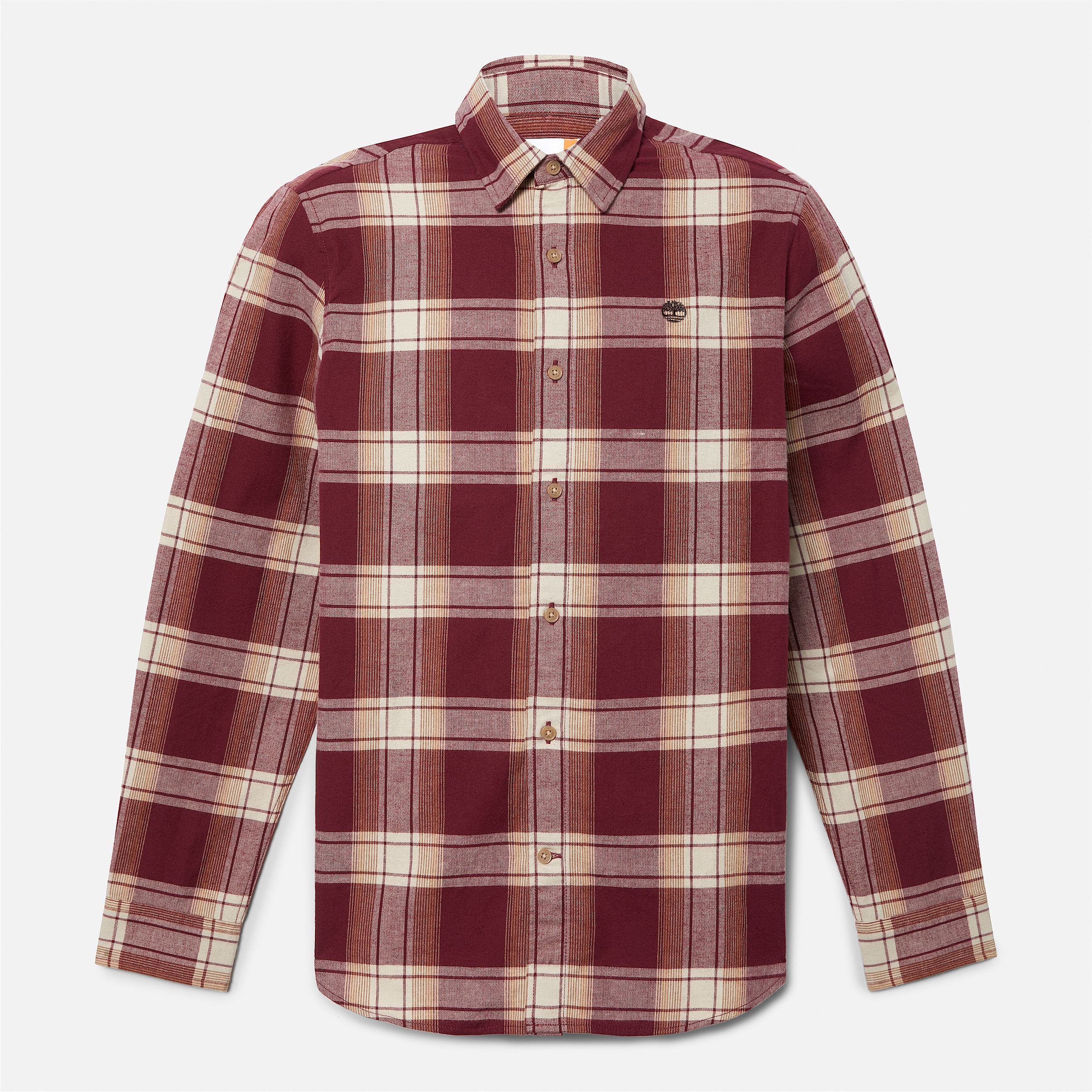 Mens Herringbone Flannel Check Shirt TBL Burgundy ALT10