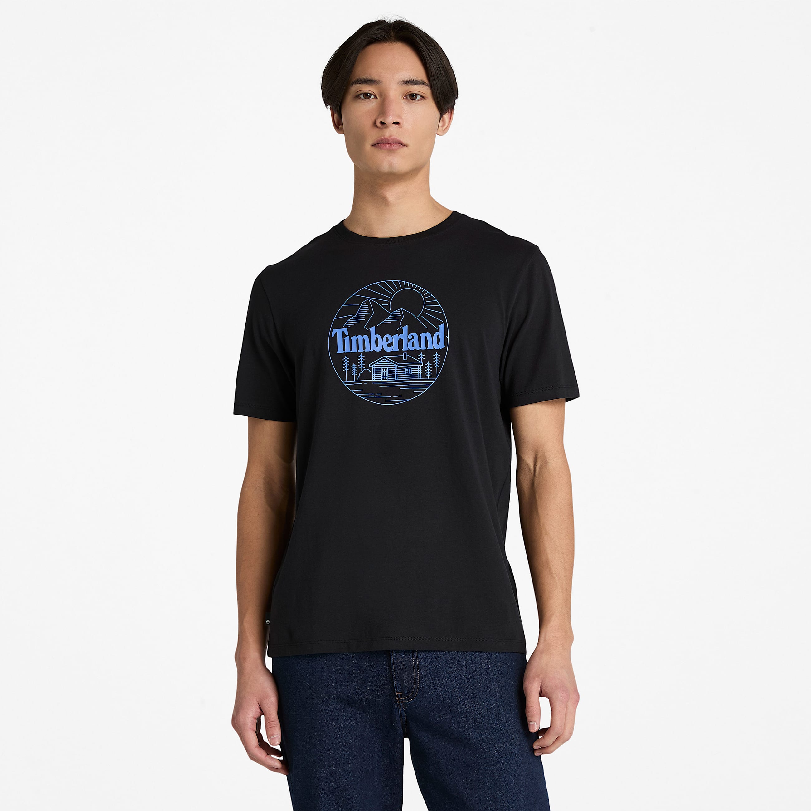 Mens Mountain Graphic ShortSleeve TShirt TBL Black HERO