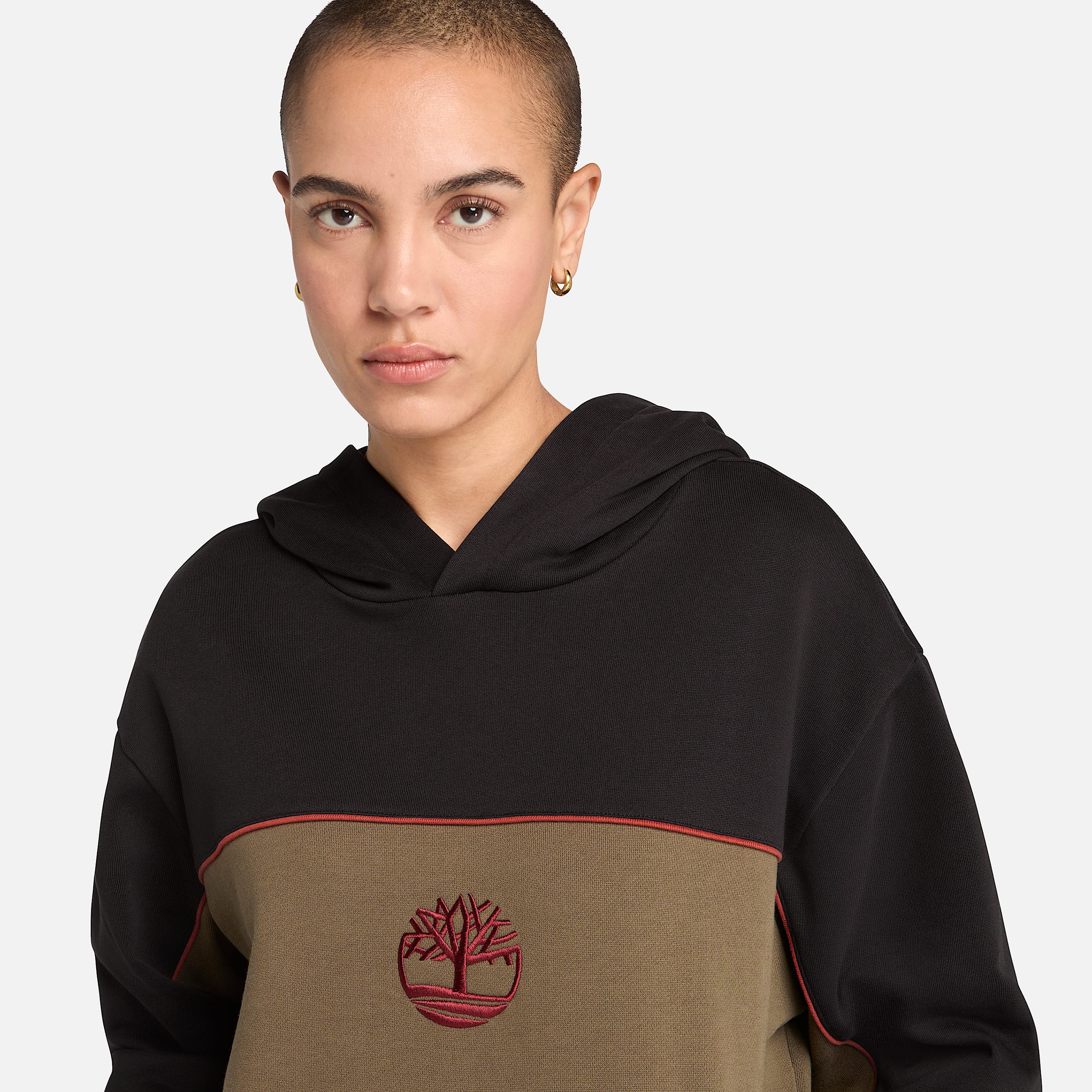 Hoodie de corte y confeccin TBL NegroVerde hoja ALT10