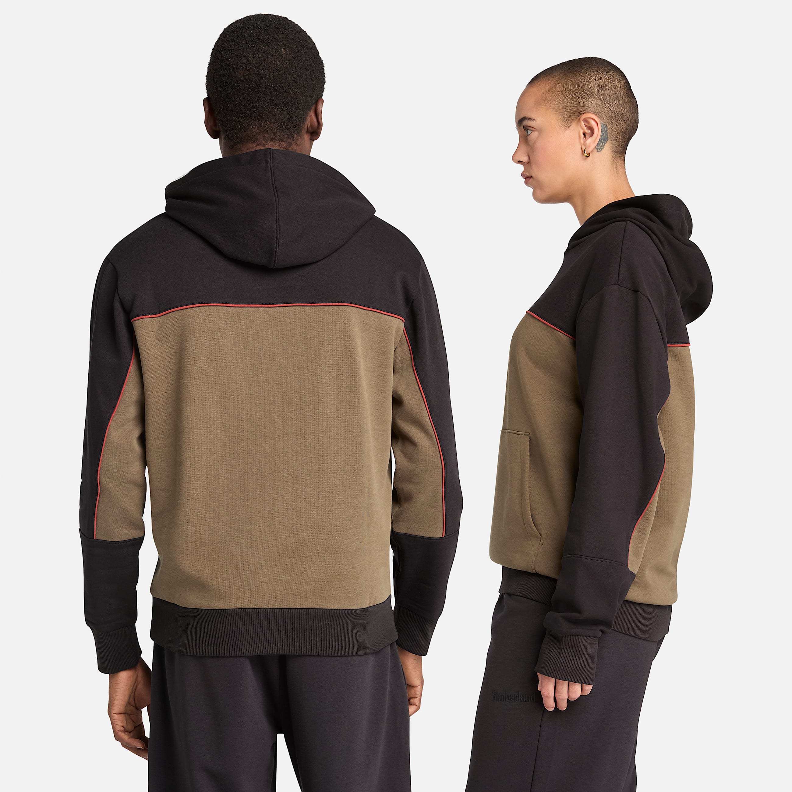 Hoodie de corte y confeccin TBL NegroVerde hoja ALT2