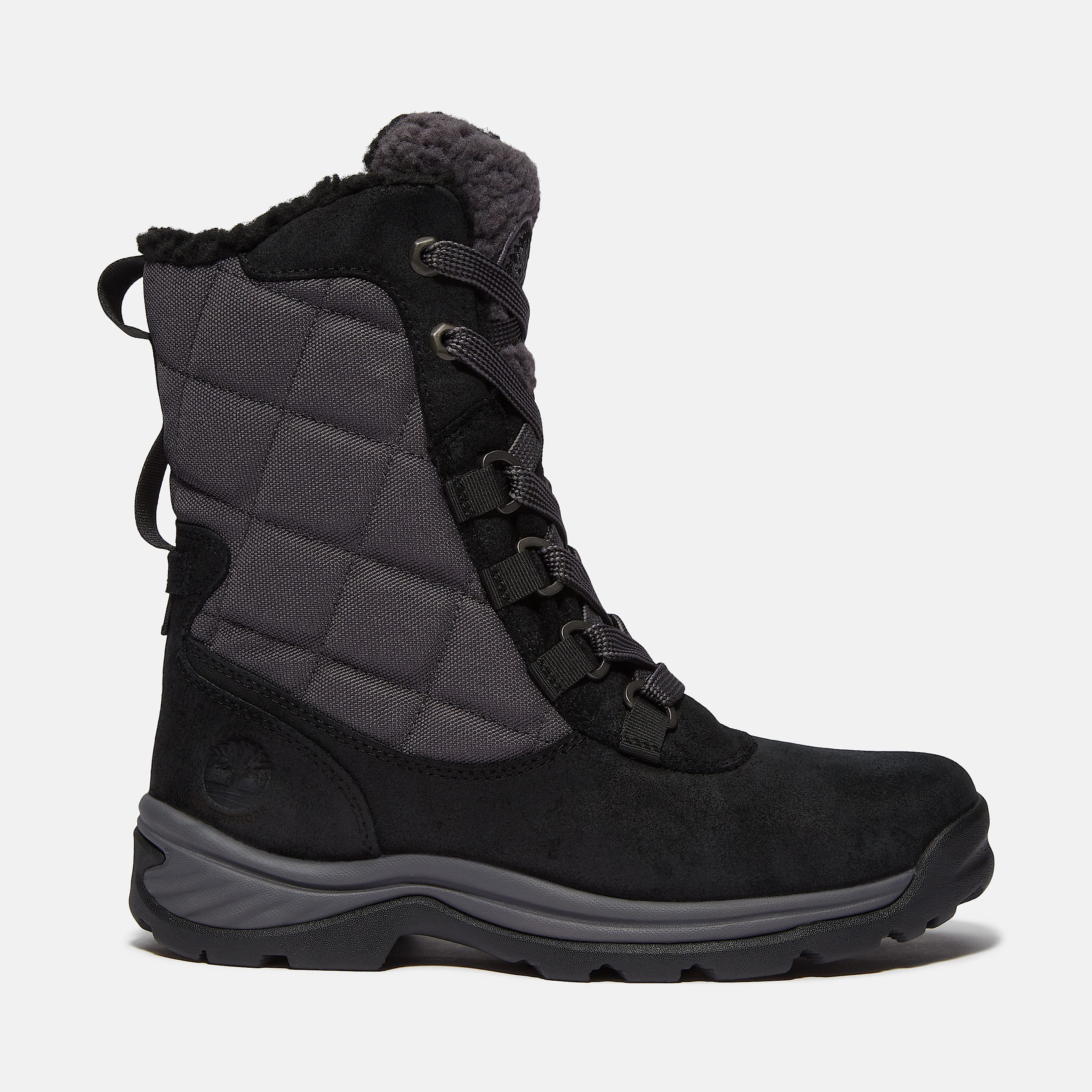 Womens White Ledge Tall Waterproof Snow Boot TBL Black Suede HERO