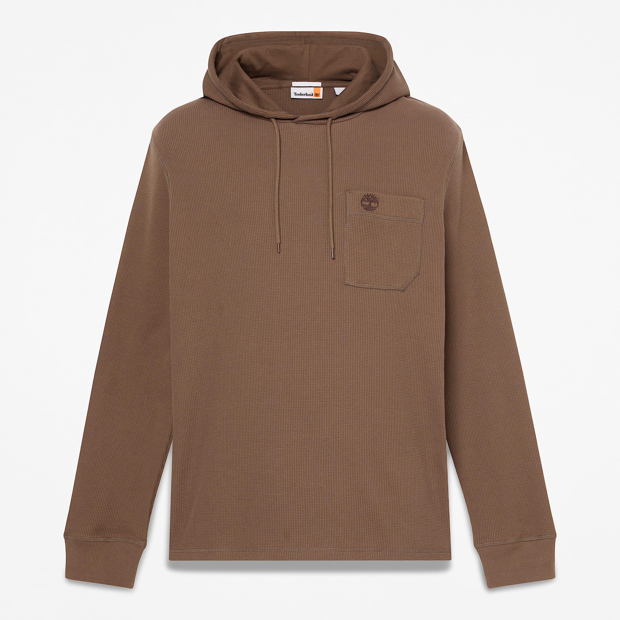 Mens Wharf River Waffle Hoodie TBL Medium Brown HERO