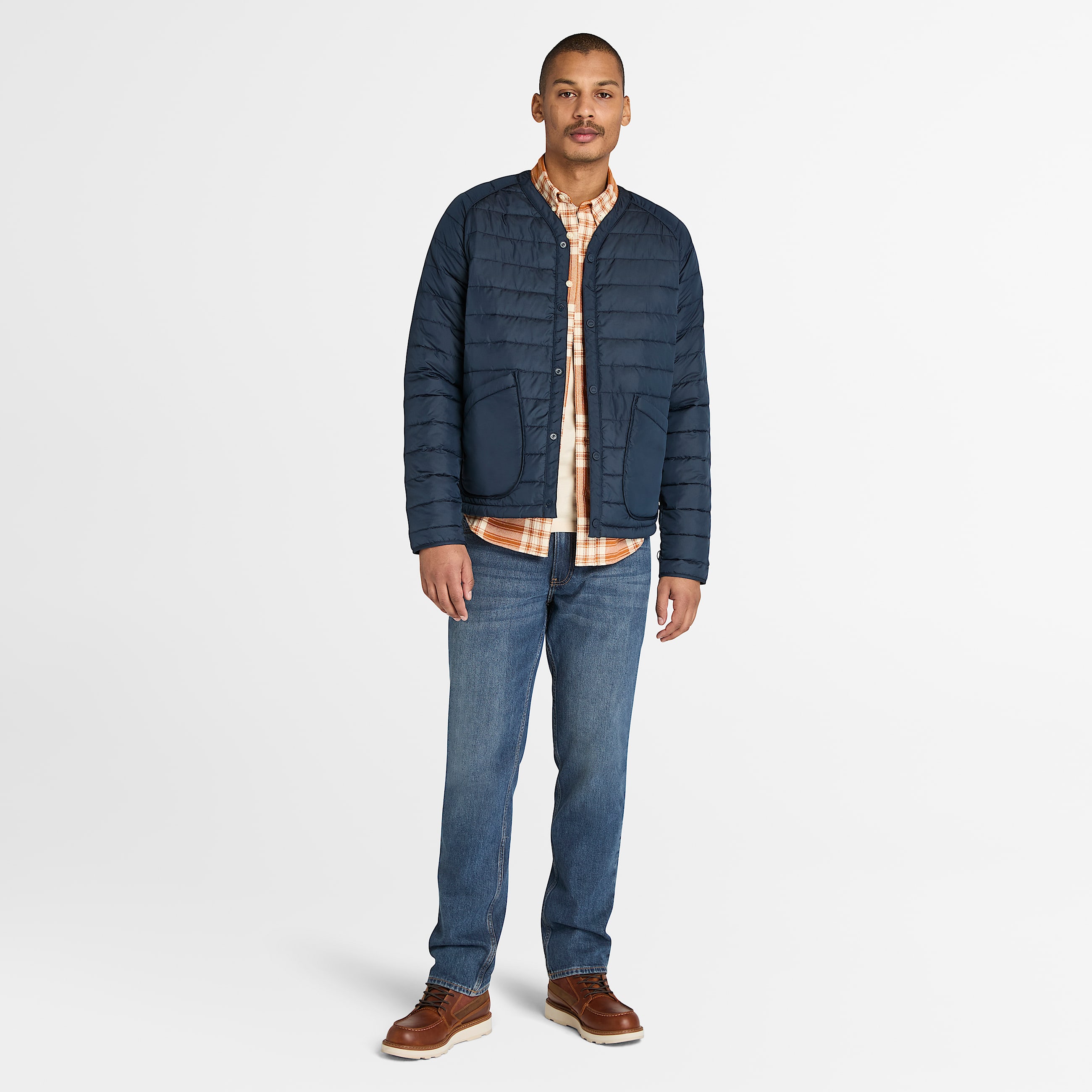 Mens Midweight Flannel Check Shirt TBL BrownWhite Check ALT1