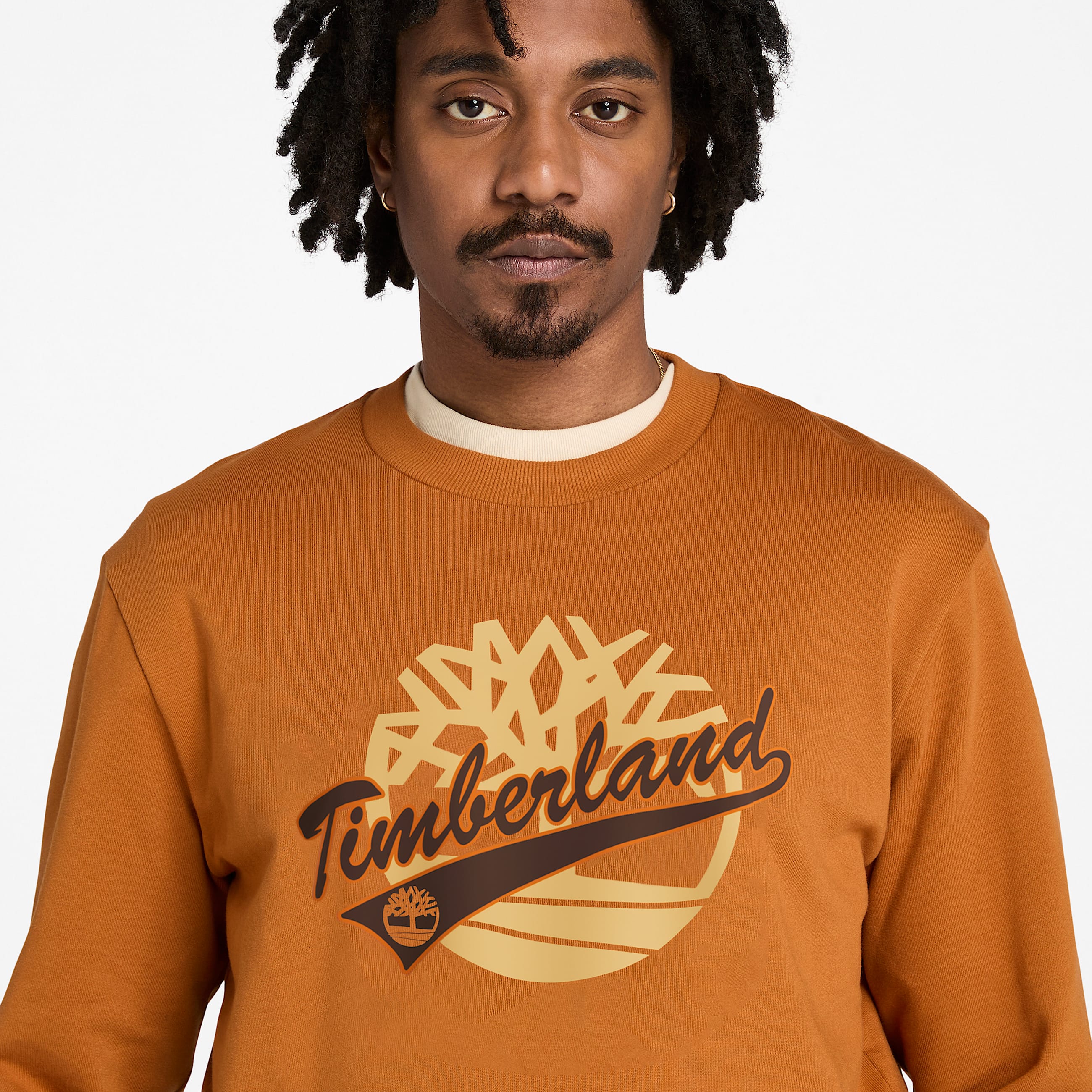 Sweatshirt con cuello redondo y estampado para hombre TBL Marrn piel ALT2