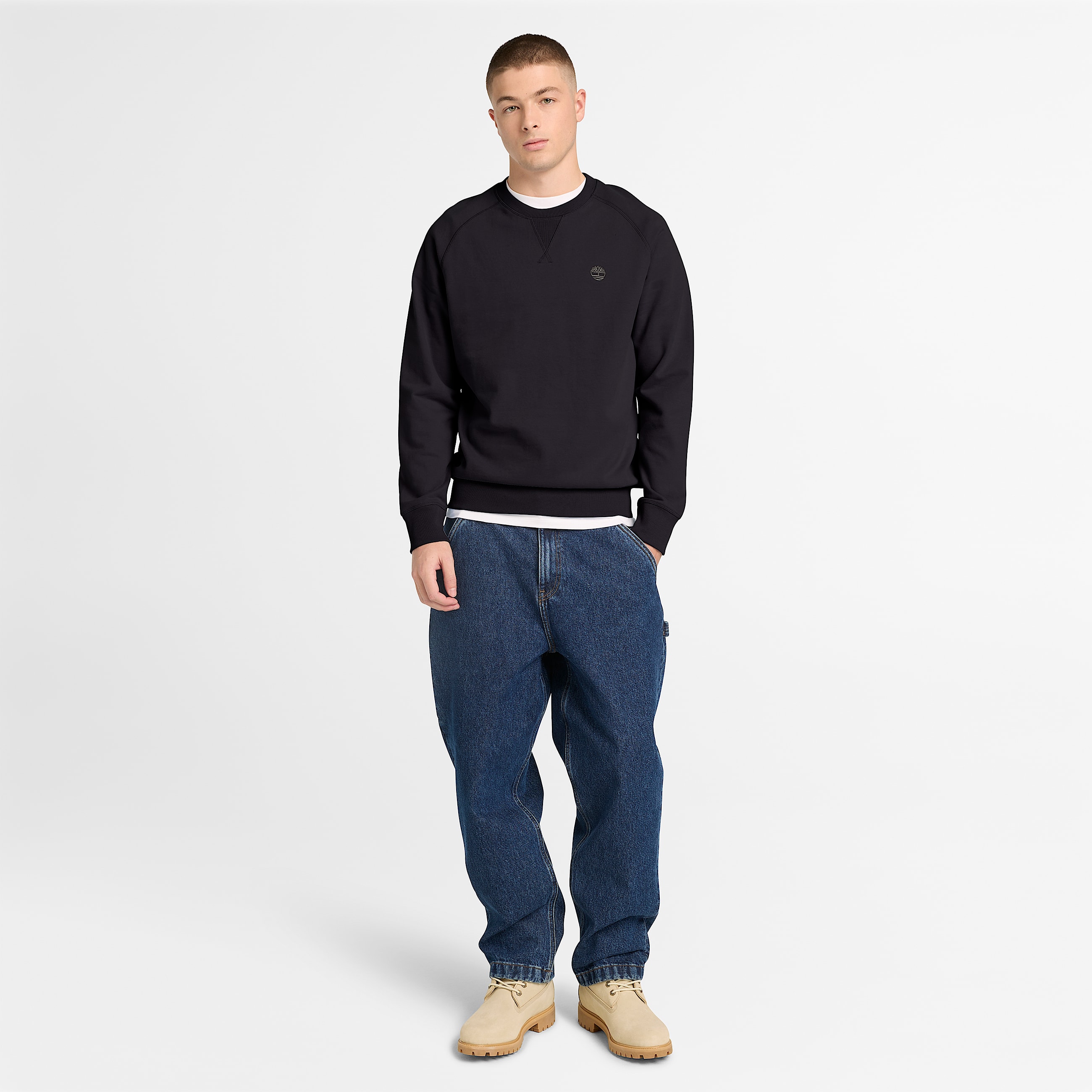 Mens Exeter River Crewneck Sweatshirt TBL Black ALT2