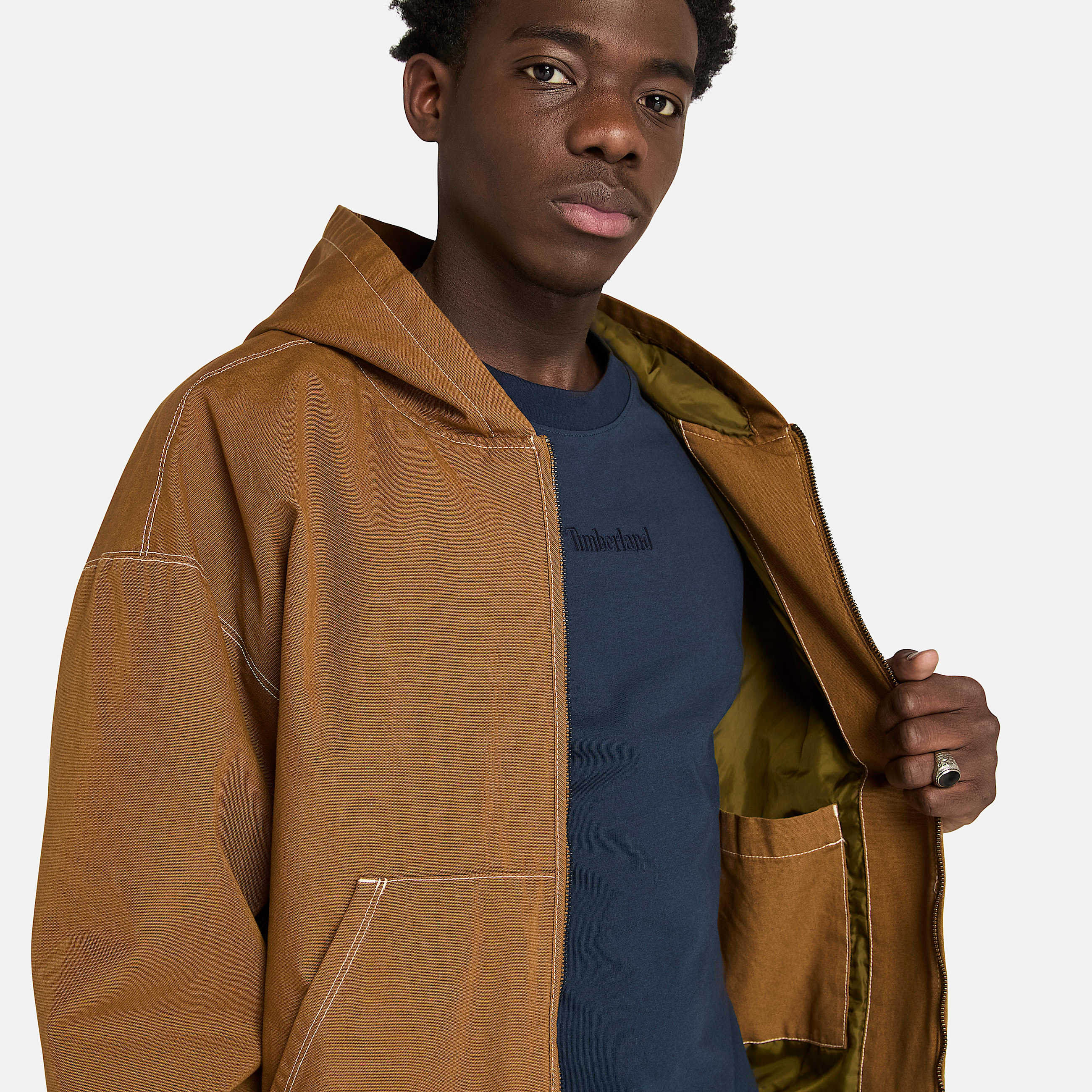 Washed Duck Canvas Hooded Bomber TBL Dark Wheat ALT3