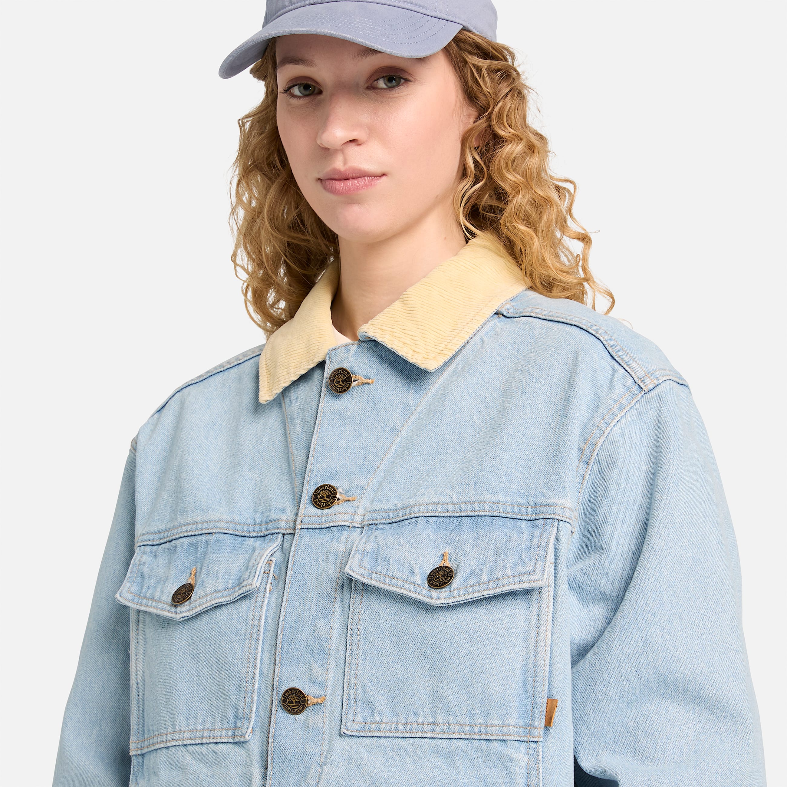 Corduroy Collared Denim Jacket TBL 90s Wash ALT3
