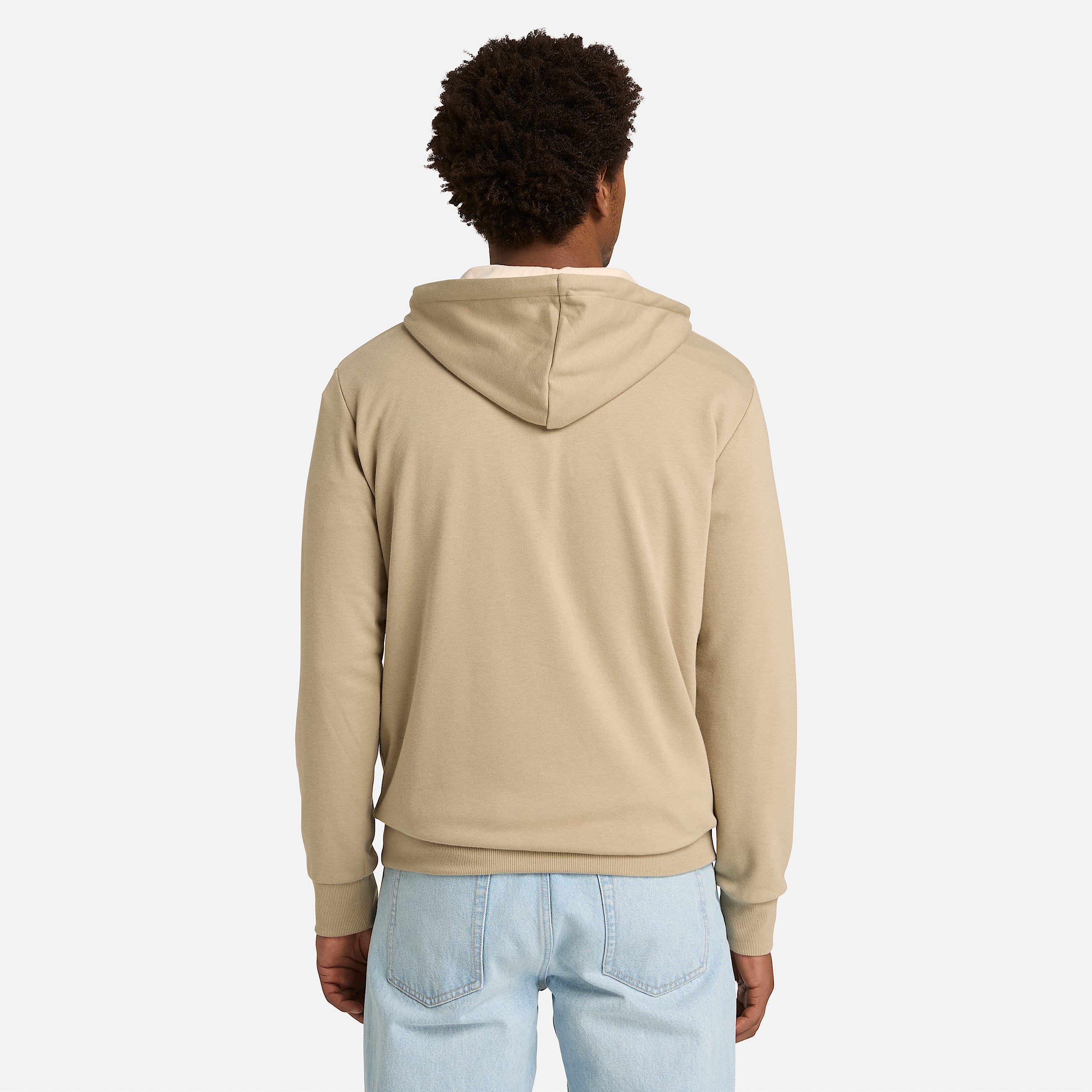 Mens Oyster River Chest Logo FullZip Hoodie TBL Greige ALT8