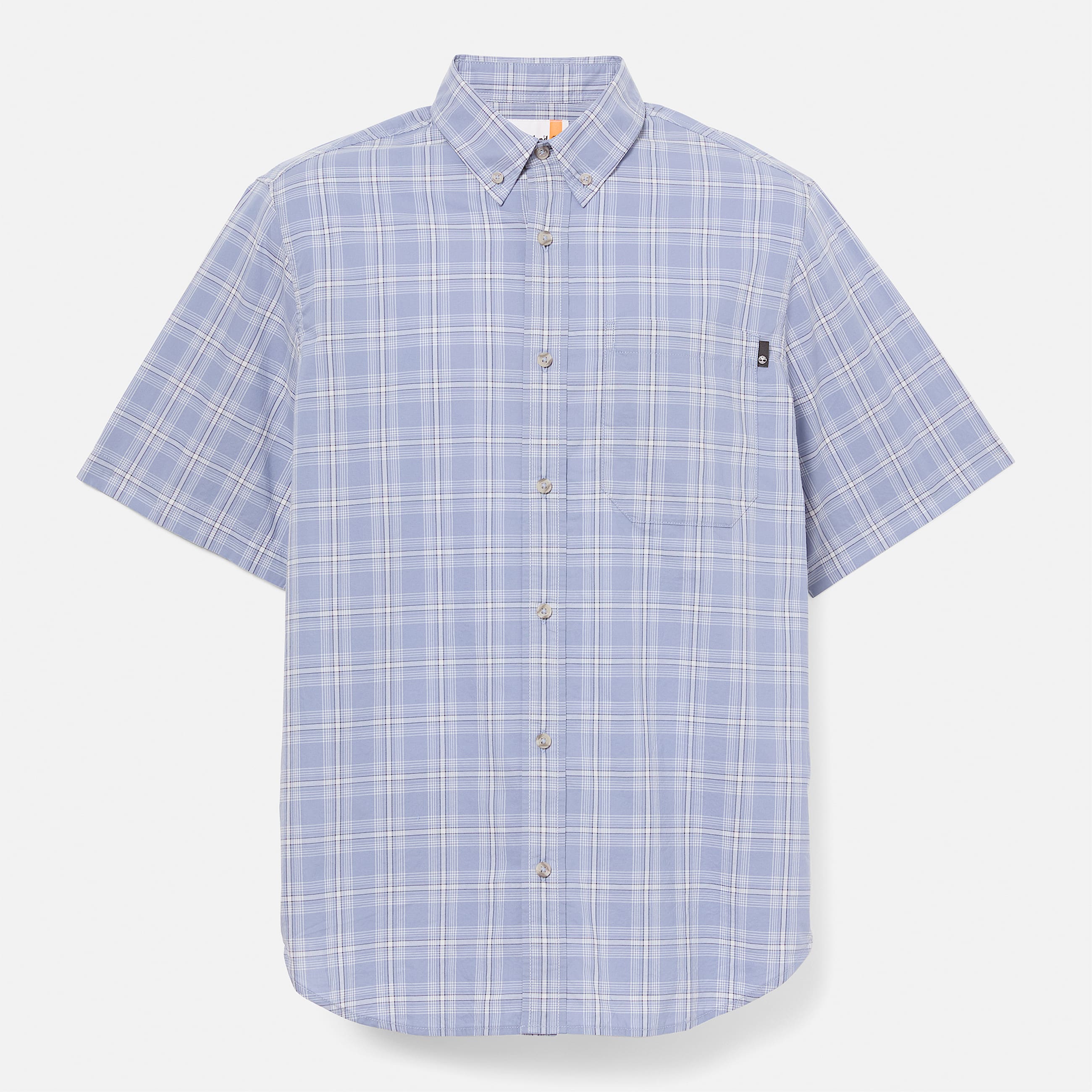 Mens Checkered Poplin ShortSleeve Shirt TBL Stone Wash HERO