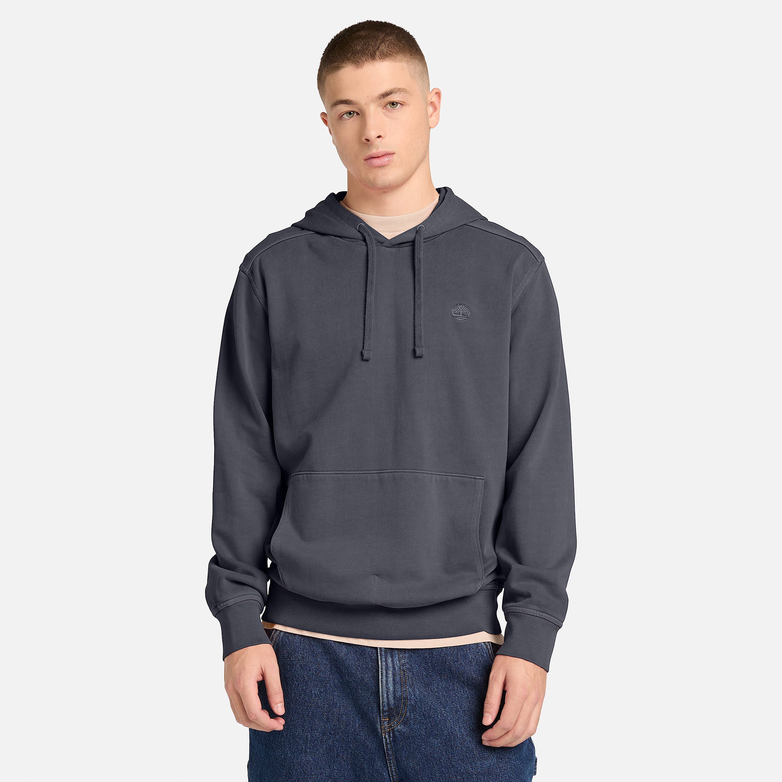 Mens Merrymack River Garment Dyed Hoodie TBL Blackened Pearl ALT1