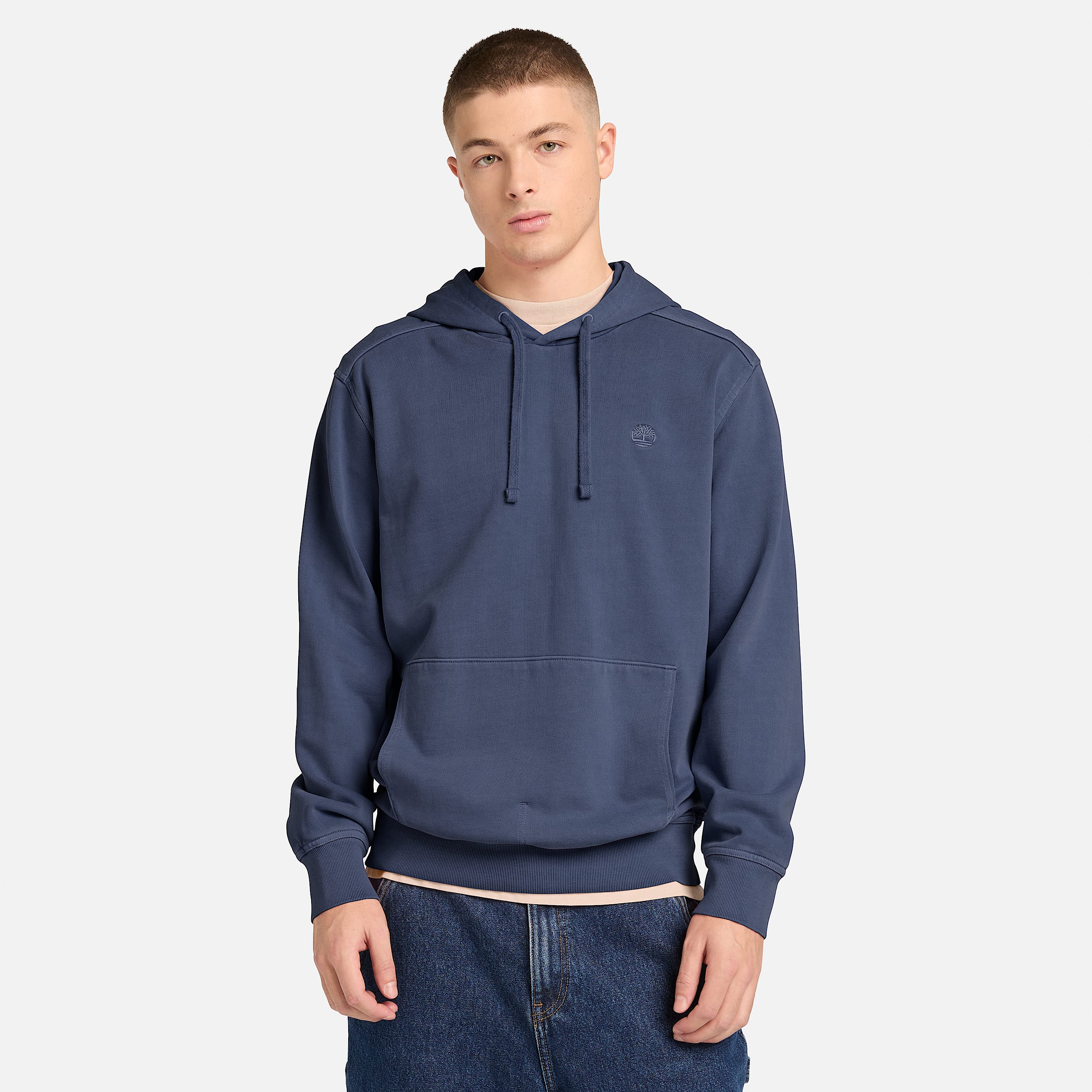 Mens Merrymack River Garment Dyed Hoodie TBL Dark Blue ALT1