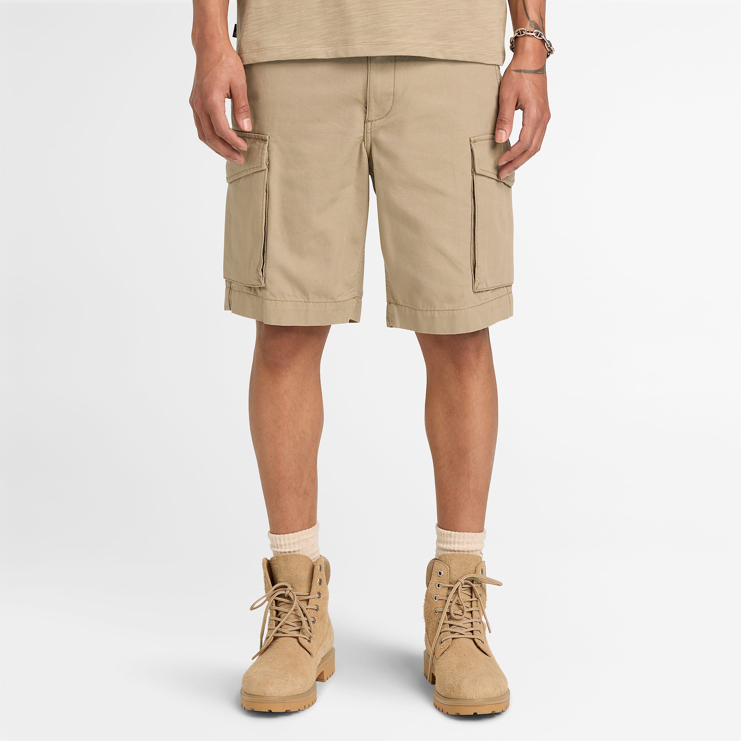 Mens Canvas Cargo Short TBL Laurel Oak ALT1