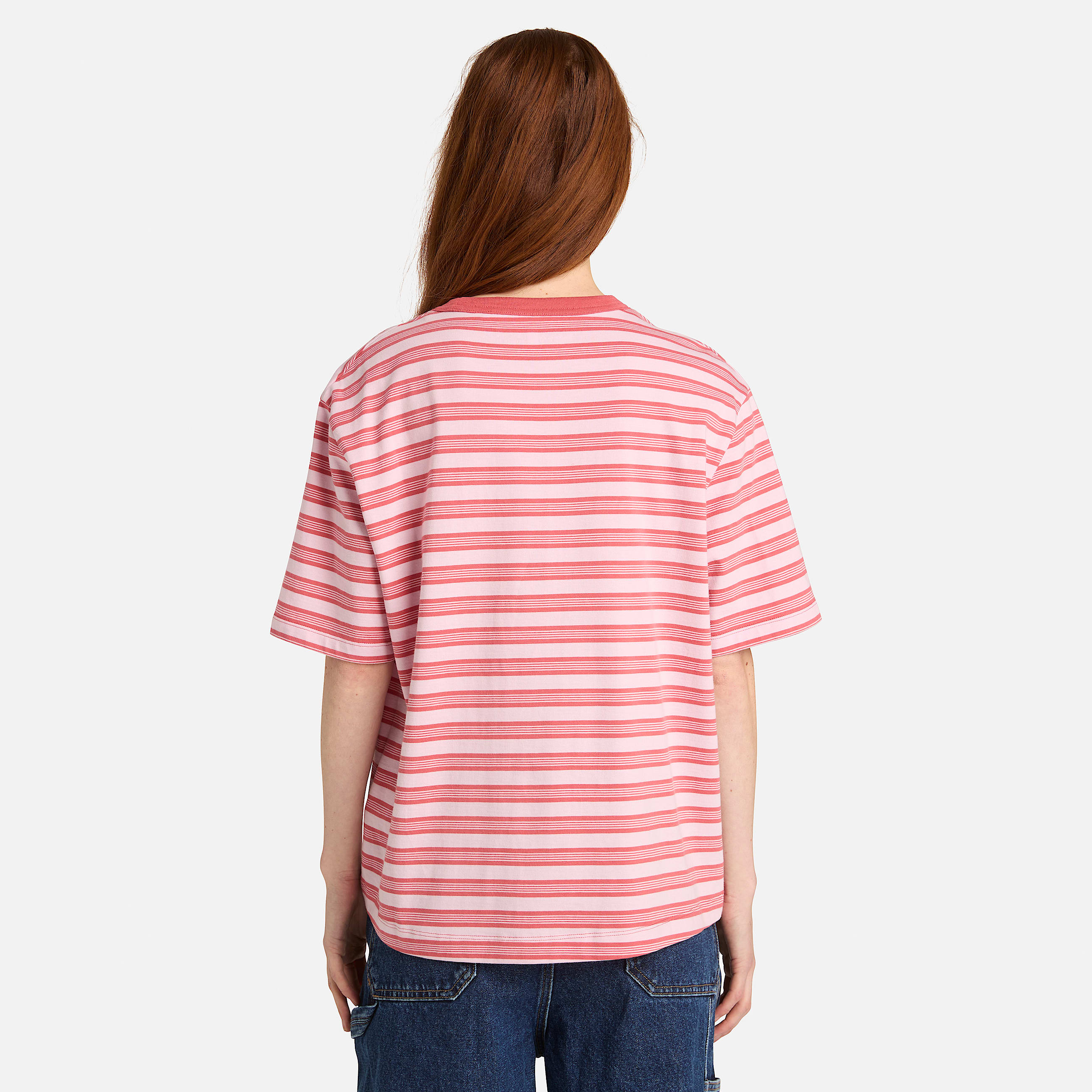 Womens Striped ShortSleeve TShirt TBL Mineral Red ALT8