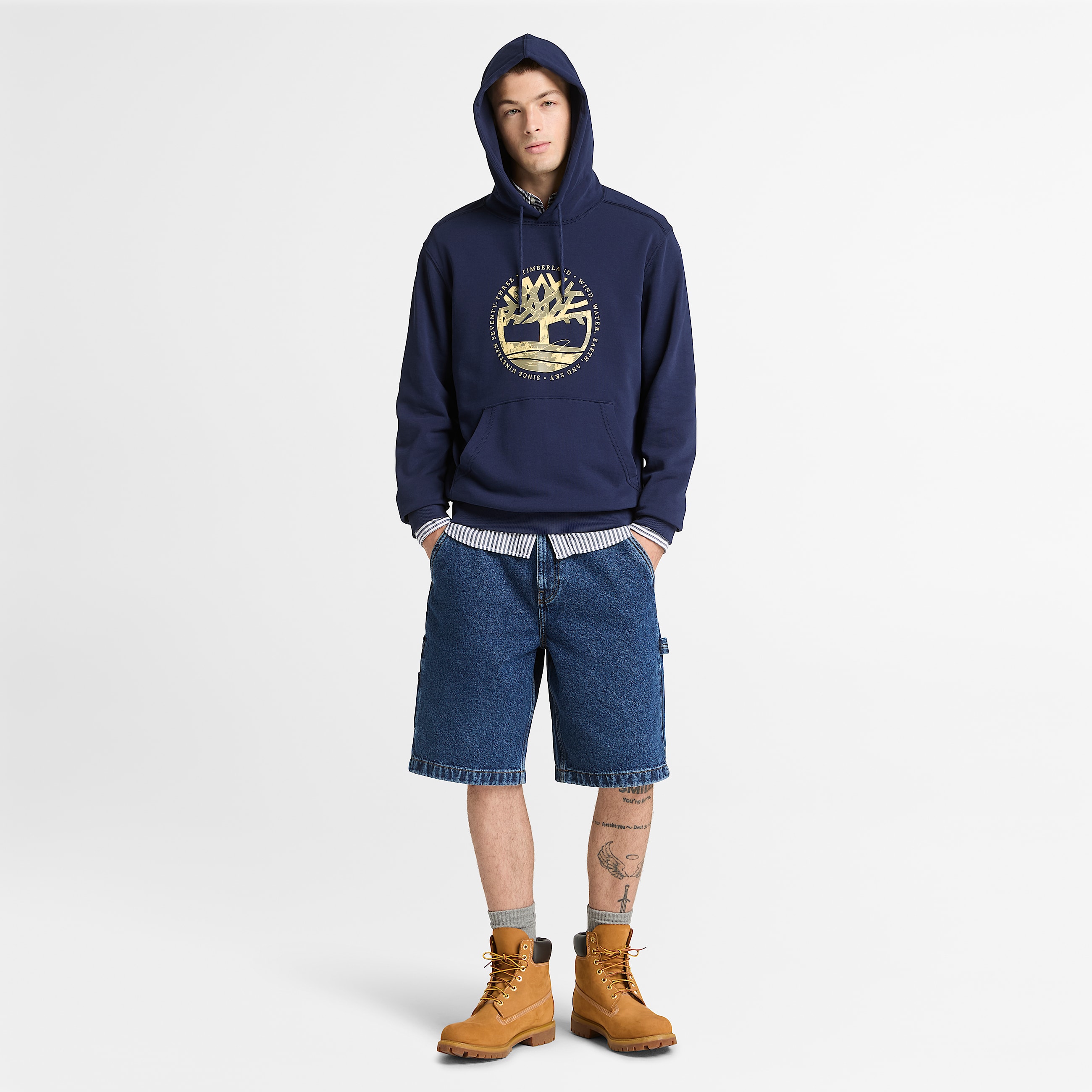 Sudadera con capucha y estampado Lake House para Hombre TBL Azul marino oscuro ALT2