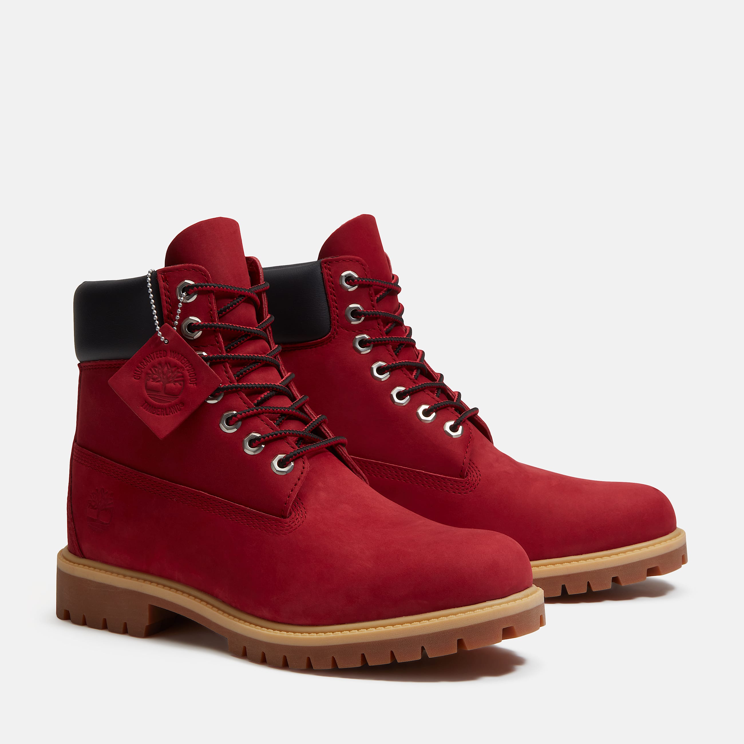 Mens Timberland Premium 6Inch Waterproof Boot TBL Dark Red Nubuck ALT4